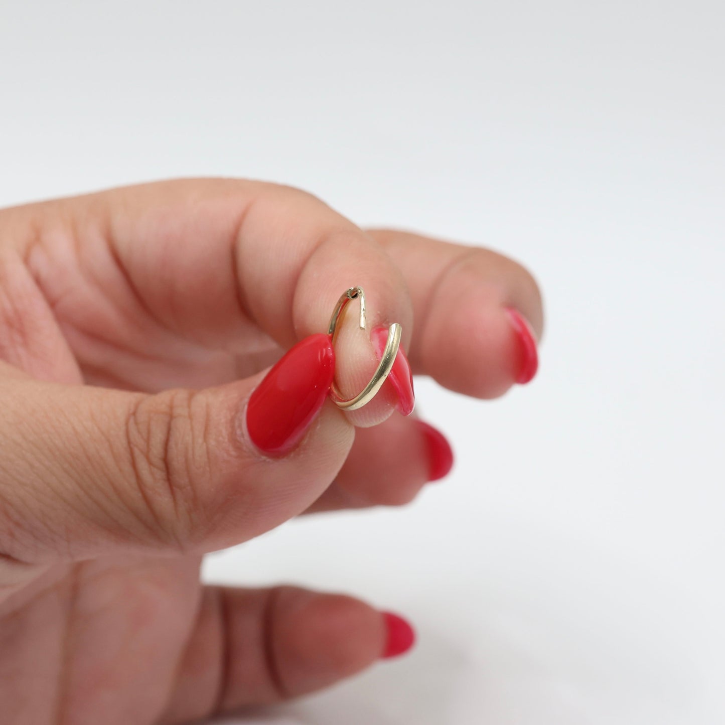 14KT GOLD MINI HOOPS SIMPLE 14MM