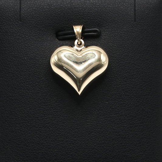 14KT GOLD LARGE PUFFY HEART PENDANT