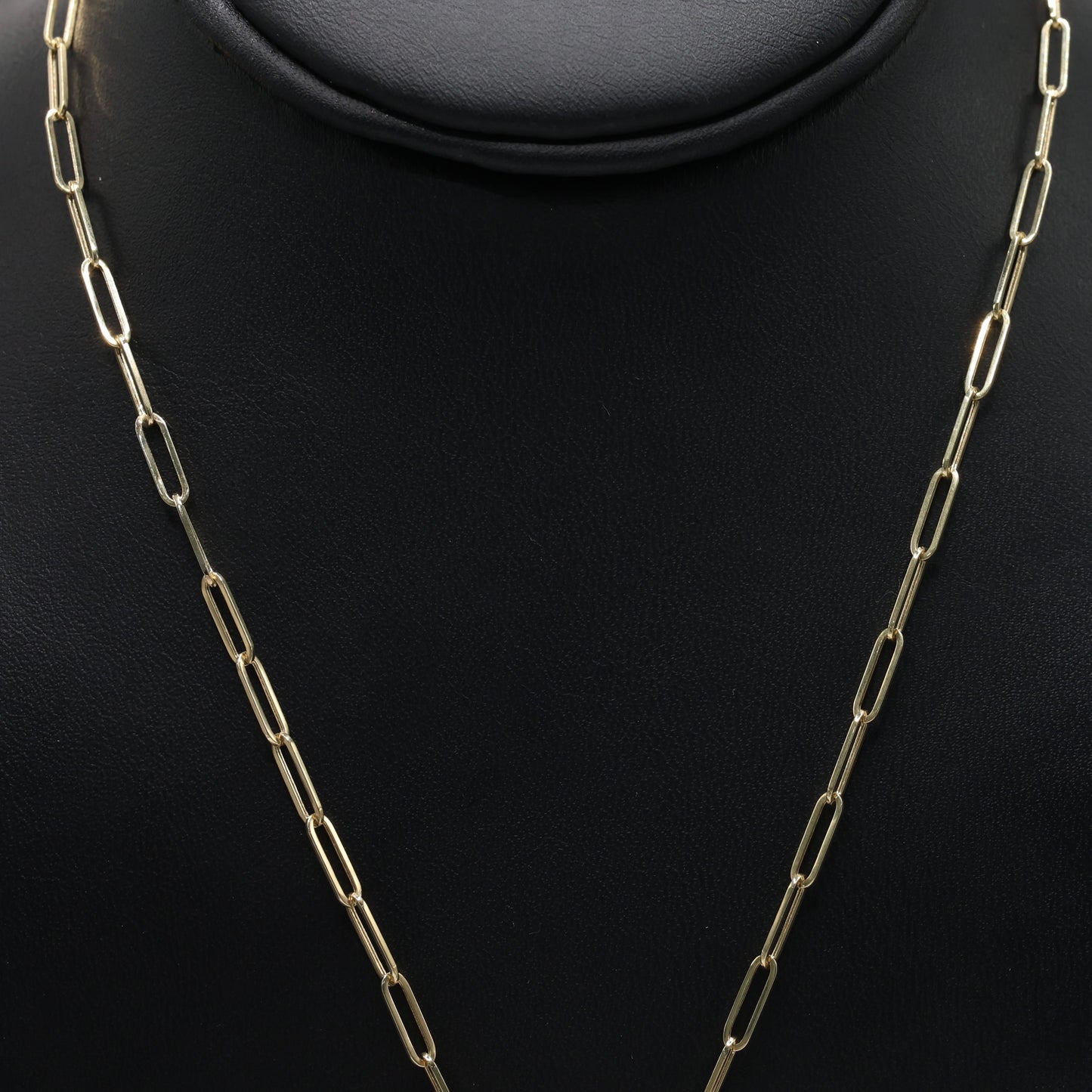 14KT GOLD HEAR PENDANT WITH PAPERCLIP CHAIN 16” SET