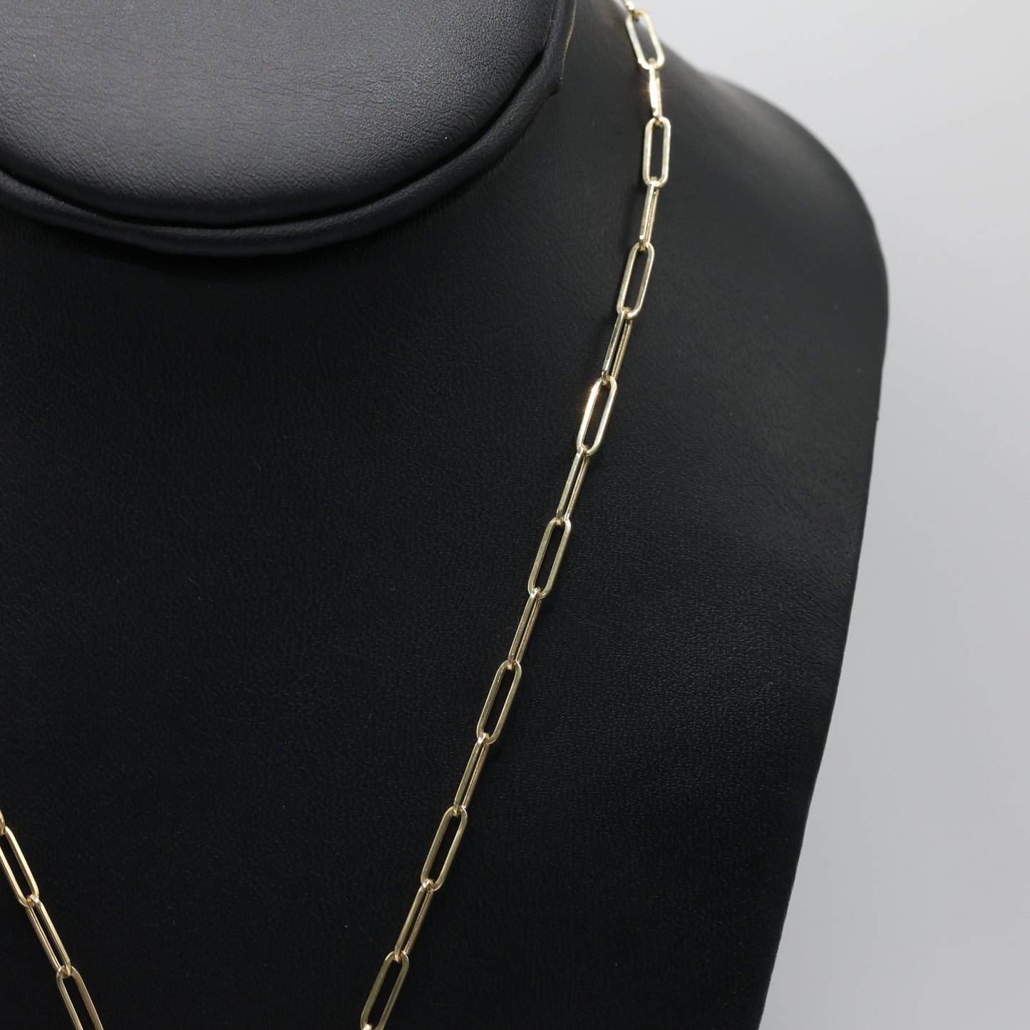 14KT GOLD HEAR PENDANT WITH PAPERCLIP CHAIN 16” SET