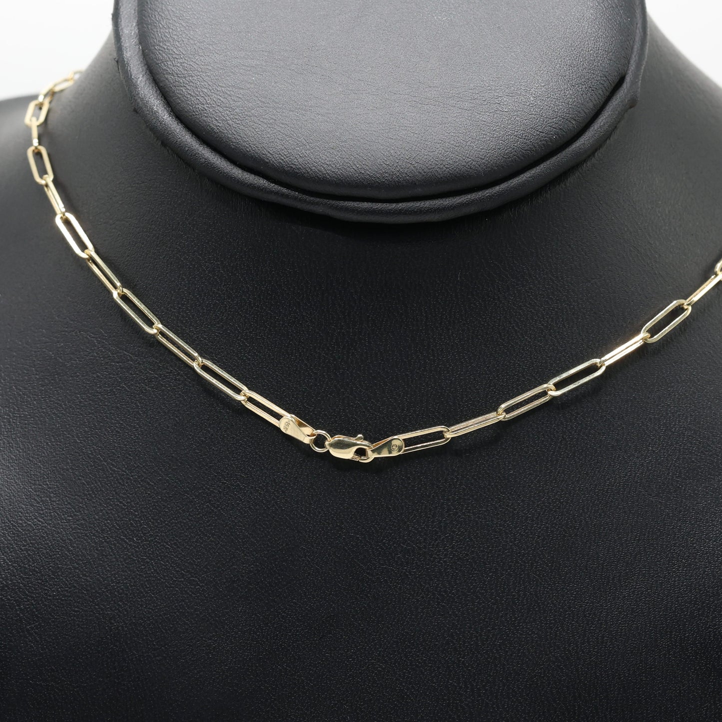 14KT GOLD HEAR PENDANT WITH PAPERCLIP CHAIN 16” SET