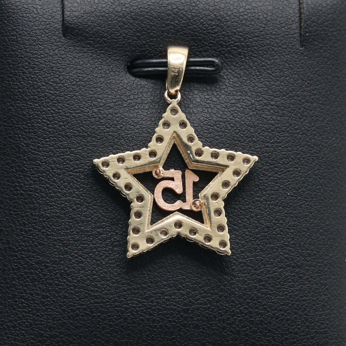 14KT GOLD QUINCE CZ STAR WITH BOX CHAIN SIZE 18”