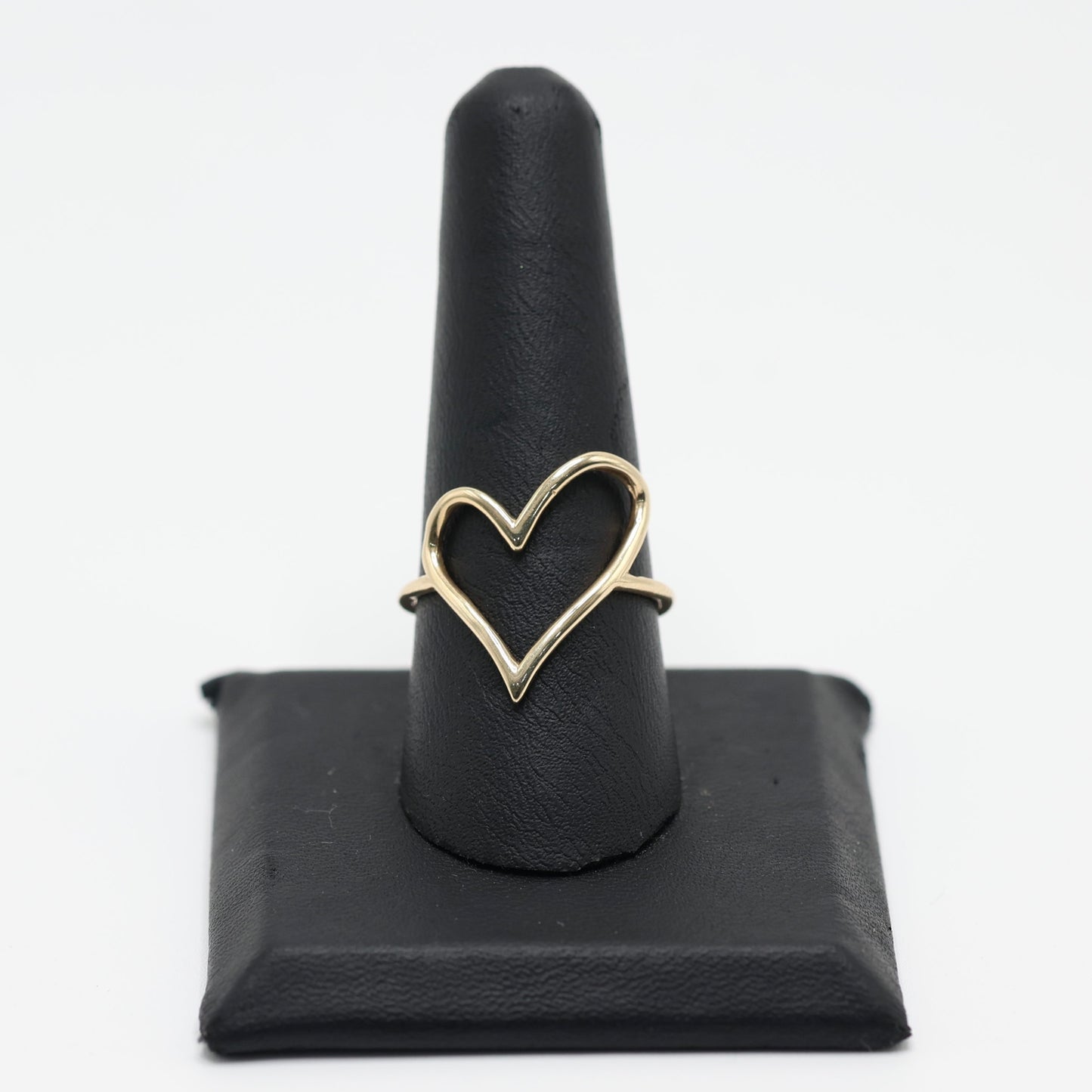 14KT GOLD OPEN HEART OUTLINE RING
