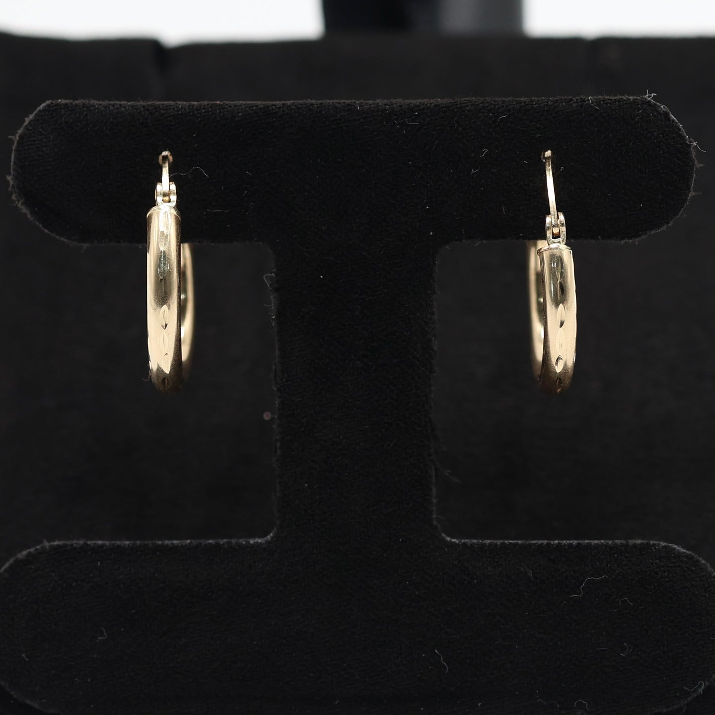 14KT GOLD INDENTATION HOOP EARRINGS