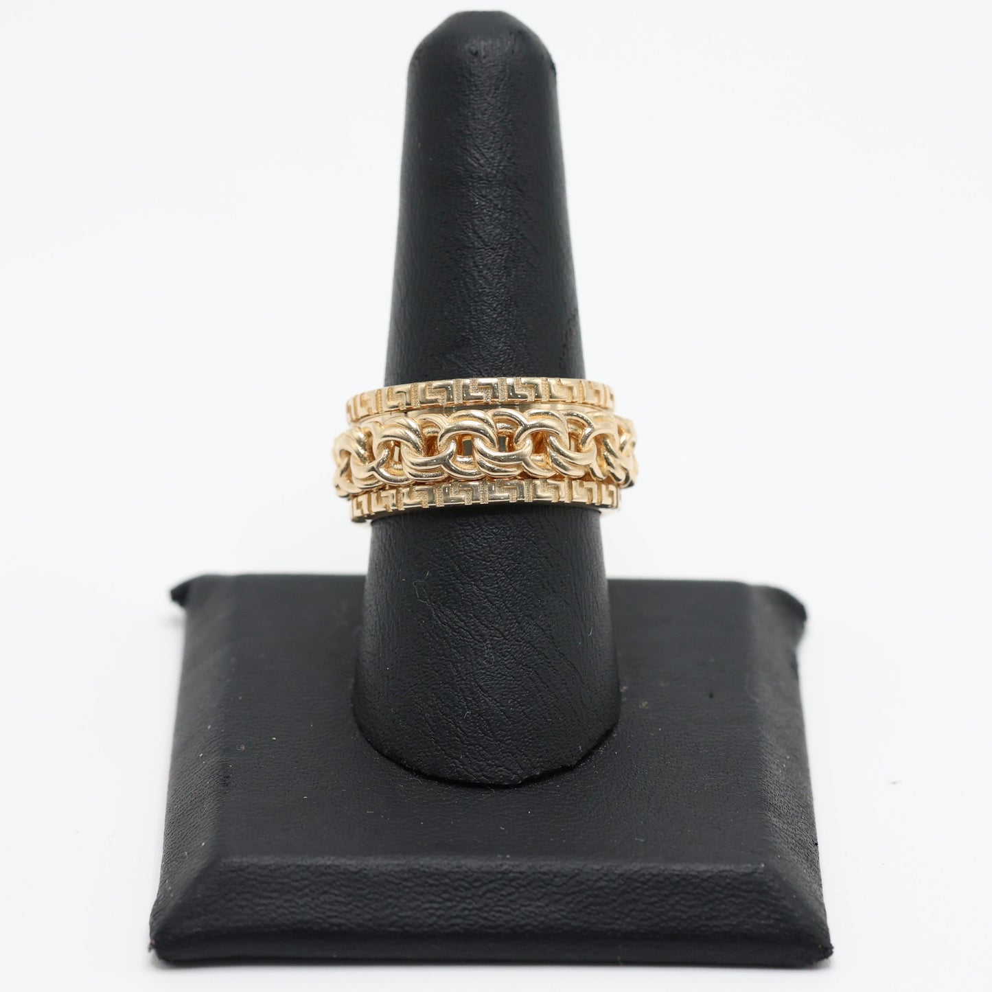 14KT GOLD SPINNING RING WITH FREE LASER ENGRAVING