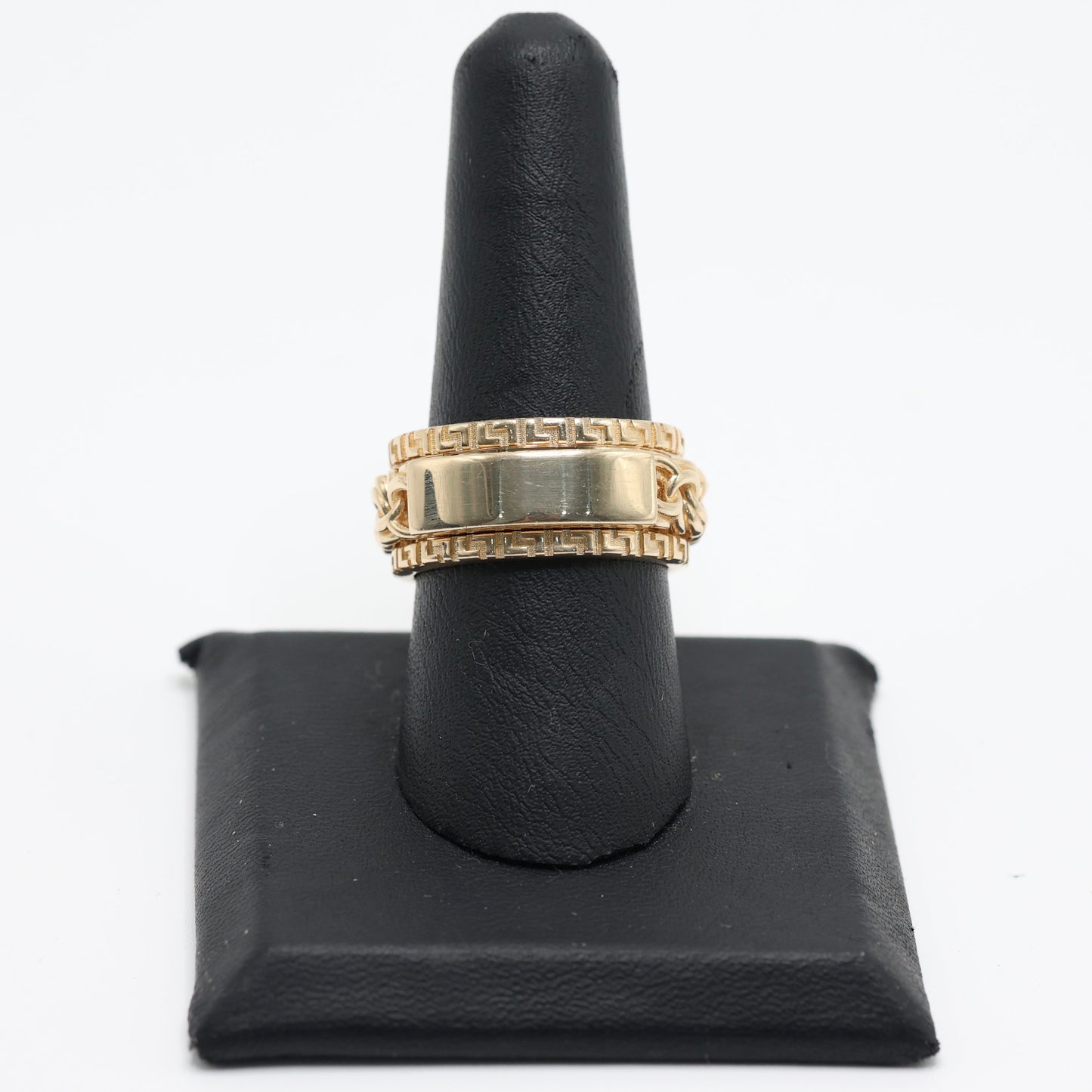 14KT GOLD SPINNING RING WITH FREE LASER ENGRAVING