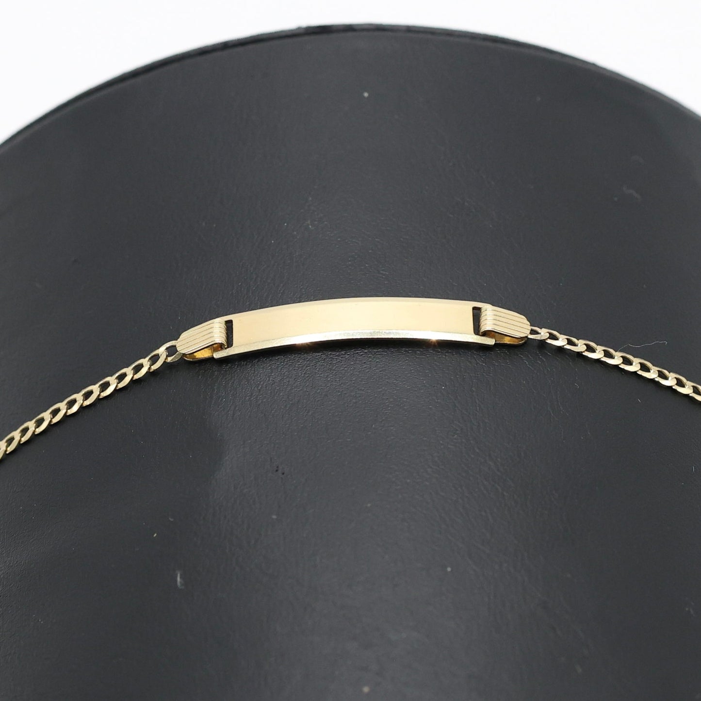 14KT GOLD KIDS CUBAN PLAQUE BRACELET SIZE 6