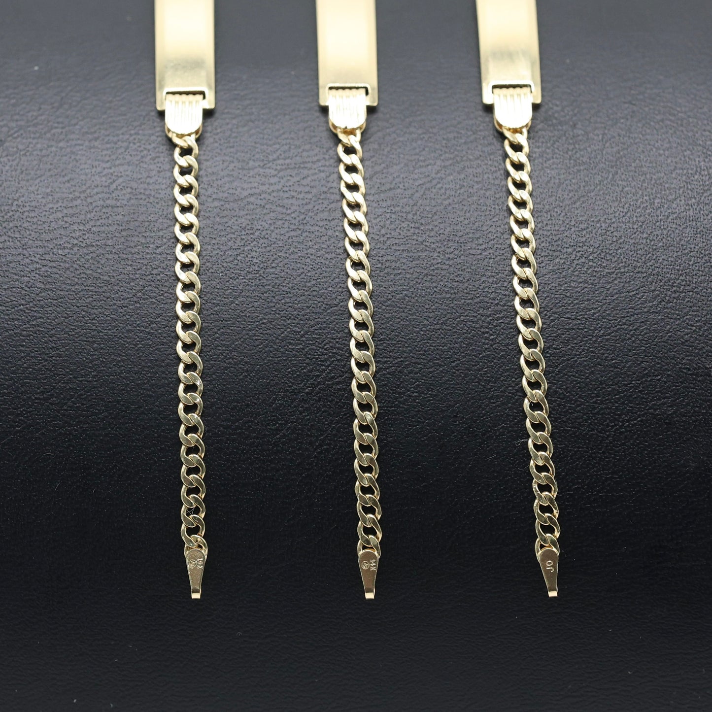 14KT GOLD KIDS CUBAN PLAQUE BRACELET SIZE 5.5