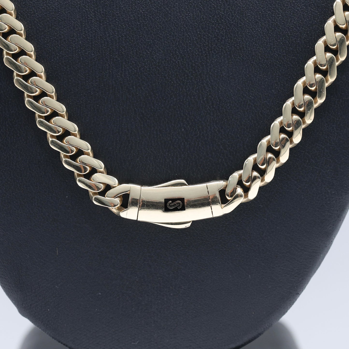 14KT GOLD 8MM MONACO CHAIN NECKLACE CLASSIC - SIZE 22