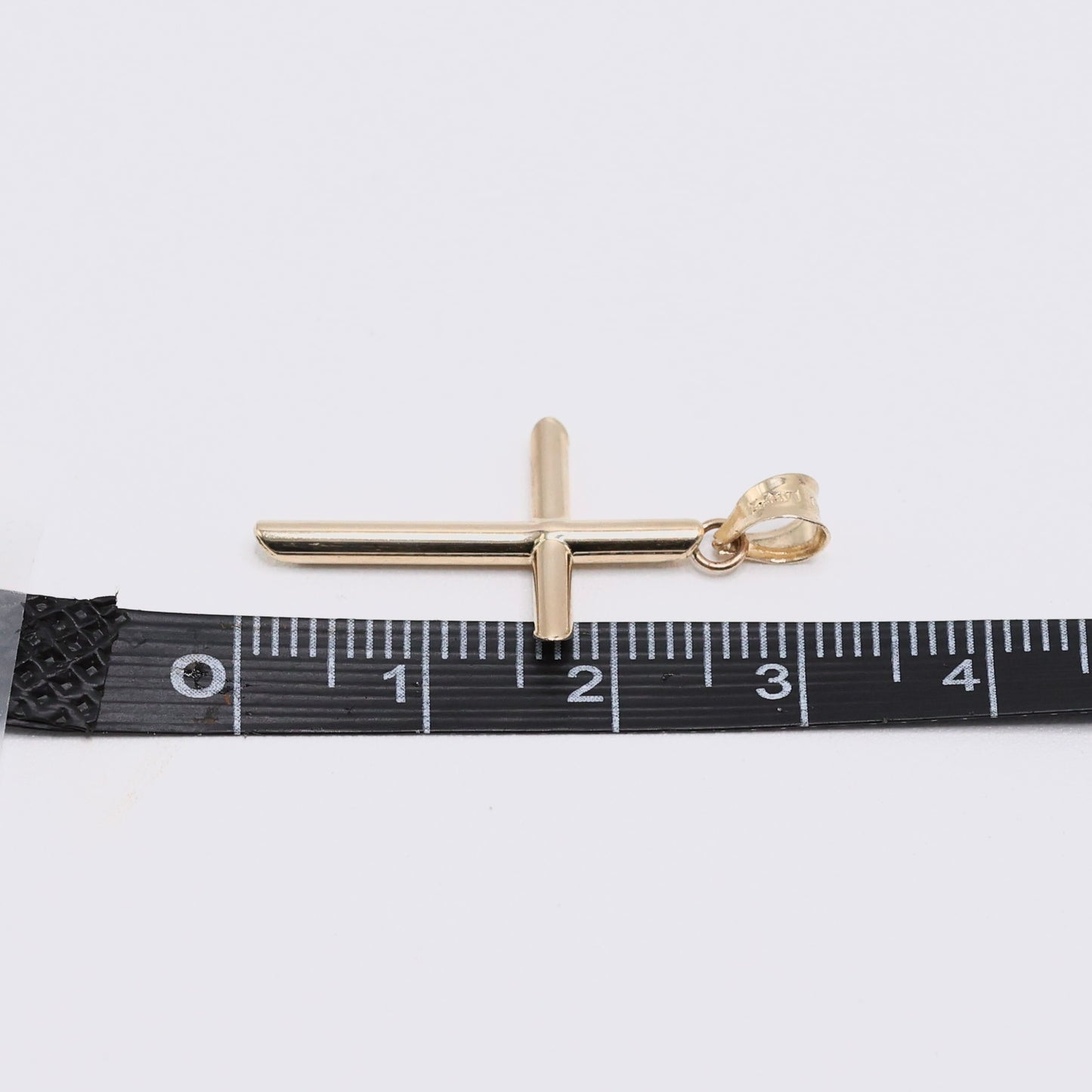 14KT GOLD BOX CHAIN WITH SIMPLE CROSS SET - 3 SIZES