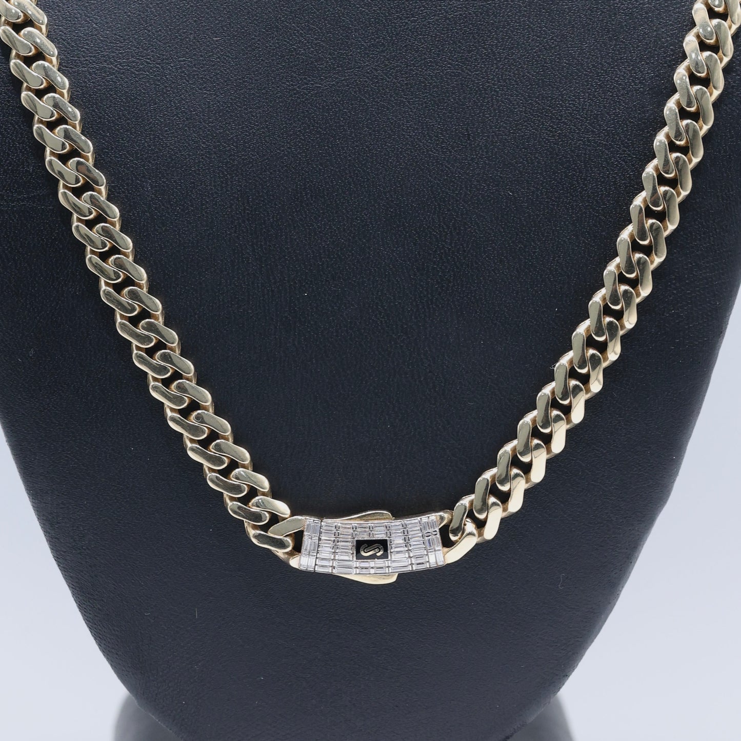 14KT GOLD MONACO CHAIN CLASSIC - BAGUETTE LOCK SIZE 24