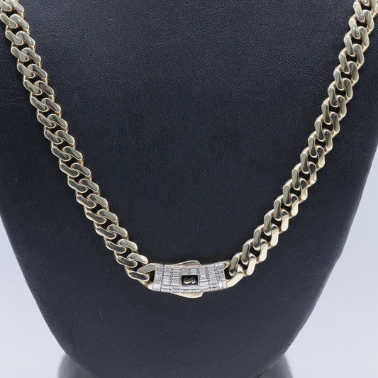 14KT GOLD MONACO CHAIN CLASSIC - BAGUETTE LOCK SIZE 22