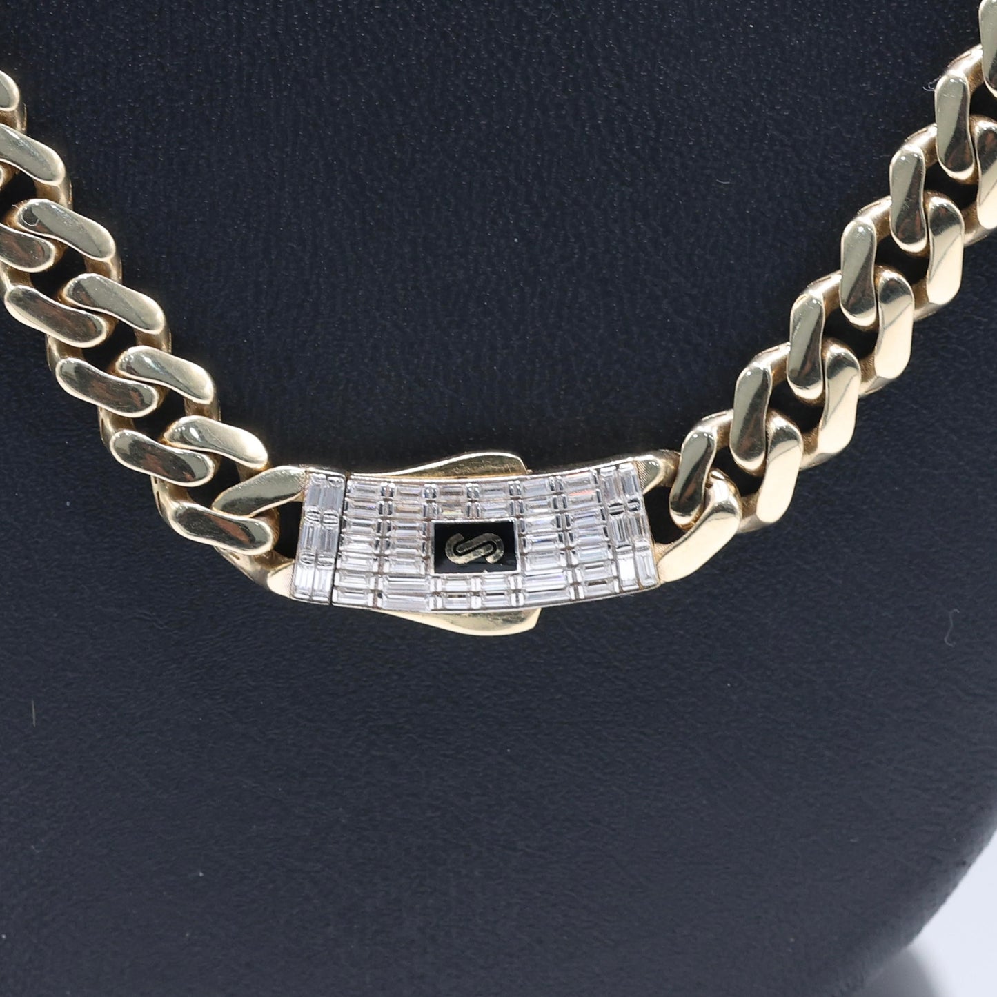 14KT GOLD MONACO CHAIN CLASSIC - BAGUETTE LOCK SIZE 24