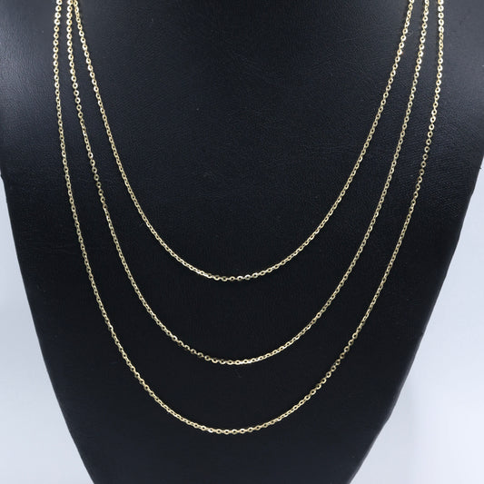 14KT GOLD ROLO 1.5MM NECKLACE CHAIN - 3 SIZES AVAILABLE
