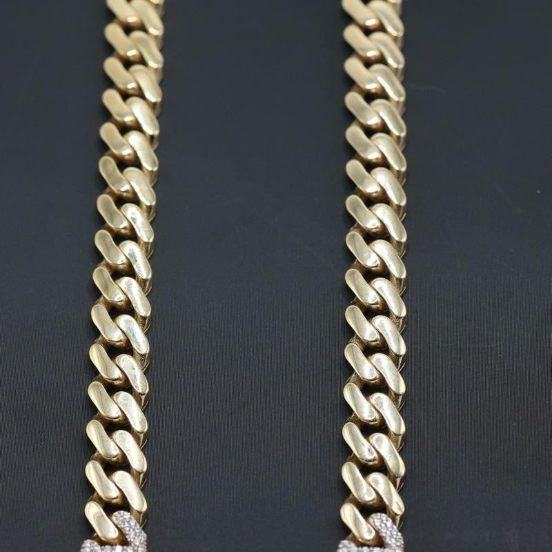 14KT GOLD 8MM MONACO CHAIN CLASSIC BRACELET CERTIFIED - PAVE LOCK