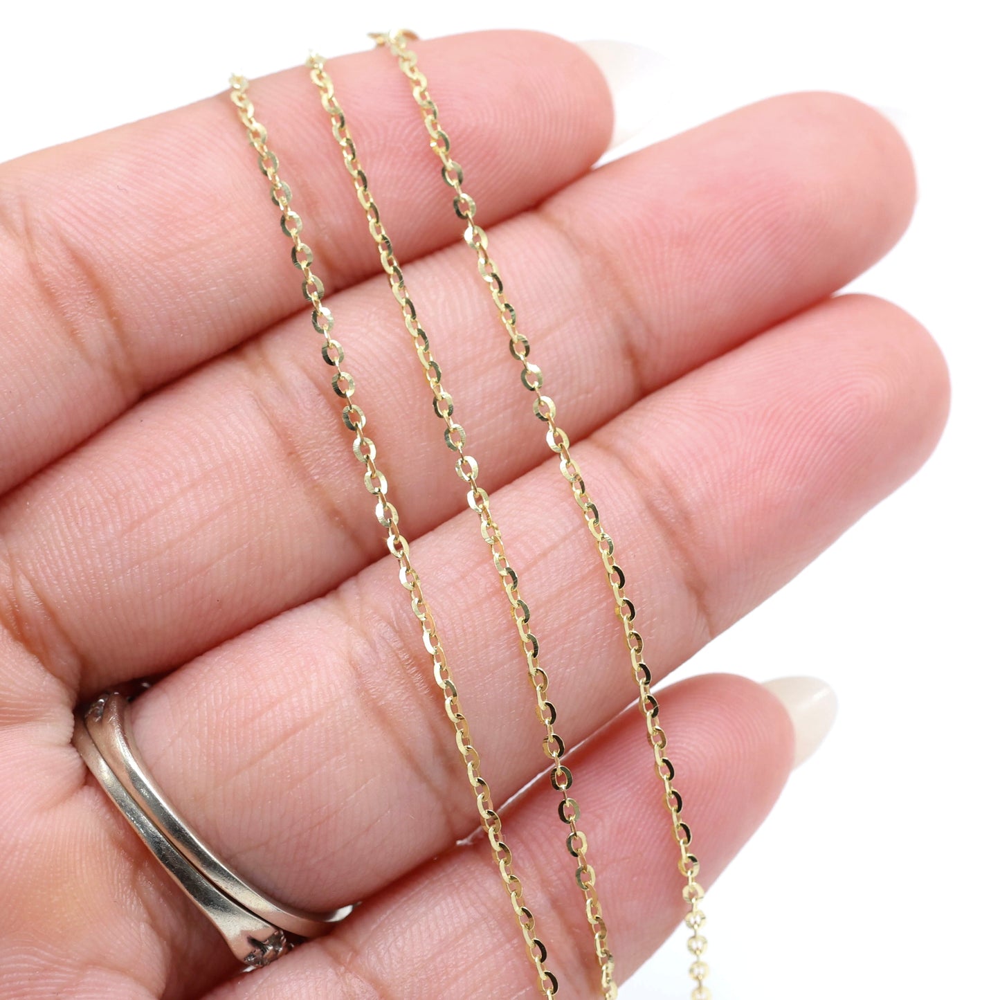 14KT GOLD ROLO 1.5MM NECKLACE CHAIN - 3 SIZES AVAILABLE