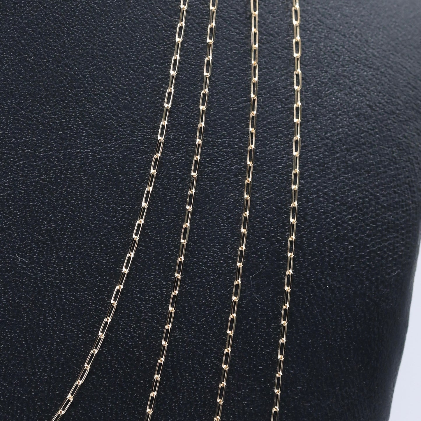 14KT GOLD MINI PAPERCLIP NECKLACE - 1MM