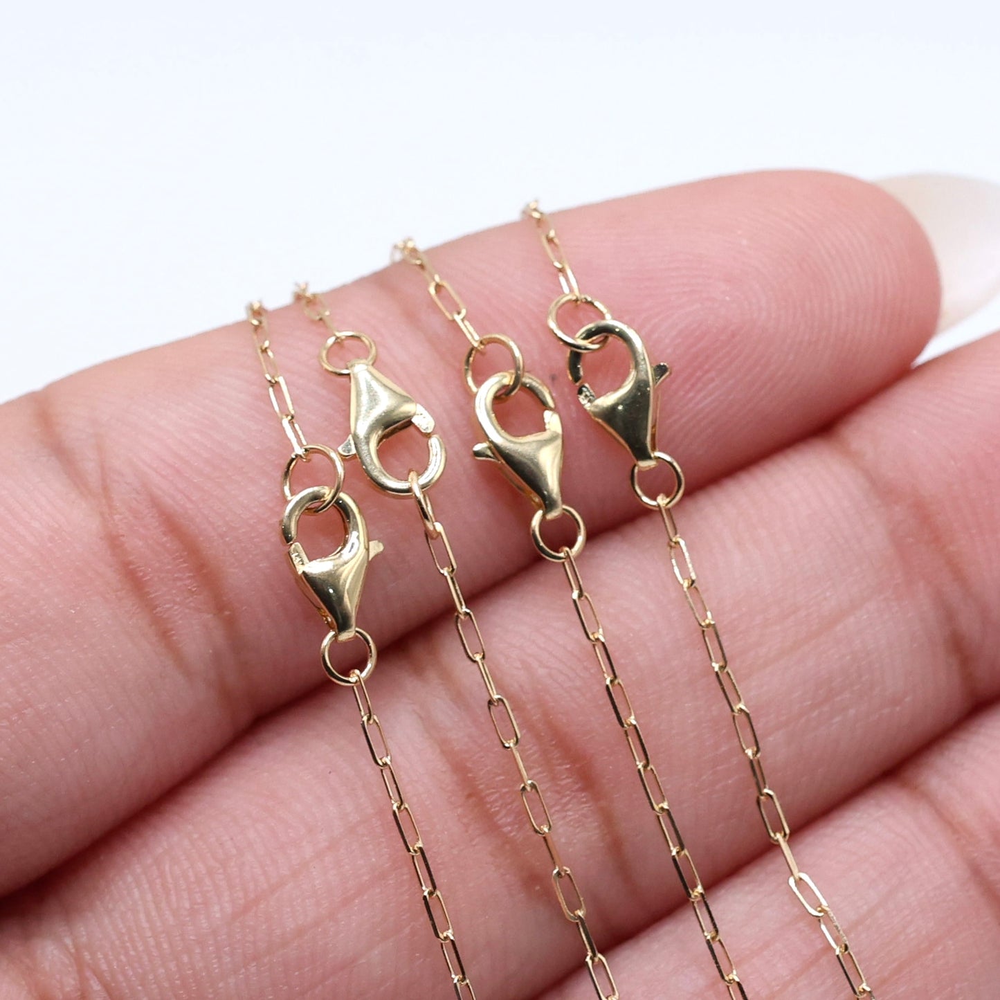 14KT GOLD MINI PAPERCLIP NECKLACE - 1MM