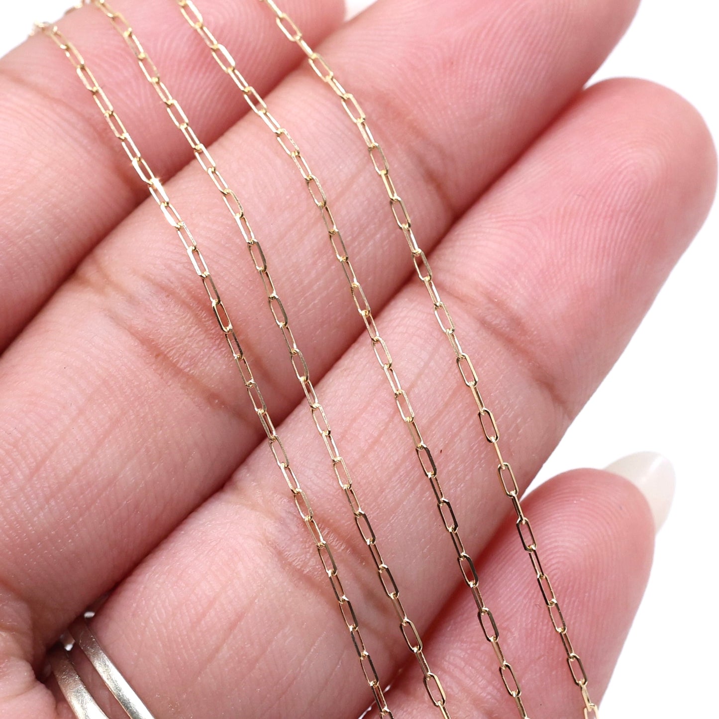 14KT GOLD MINI PAPERCLIP NECKLACE - 1MM