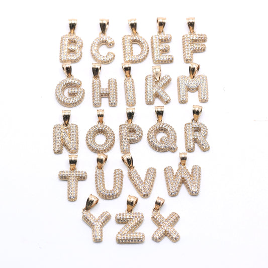 14KT GOLD PUFFY BUBBLE LETTERS A-Z