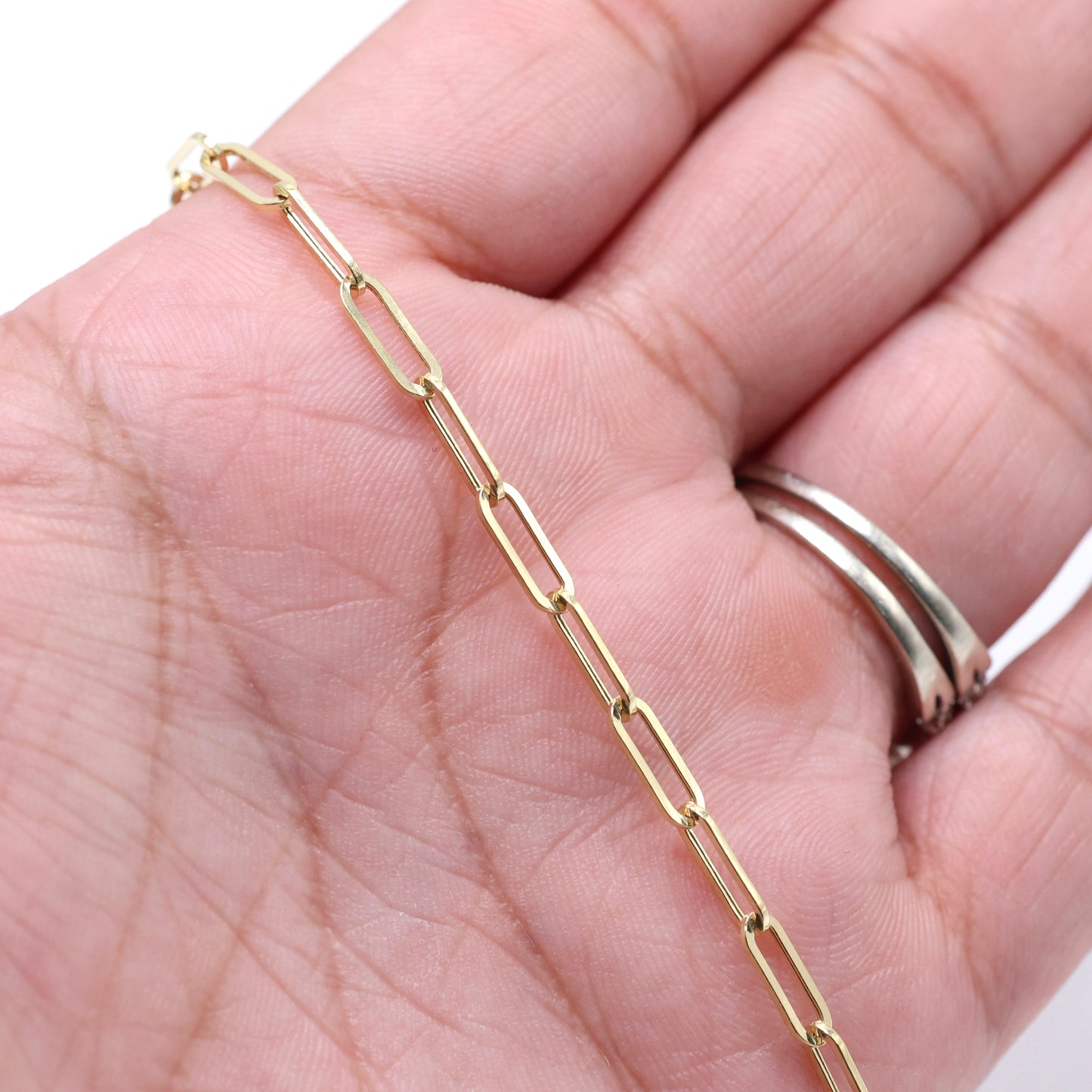 14KT GOLD 3MM PAPERCLIP BRACELET - 3 SIZES AVAILABLE