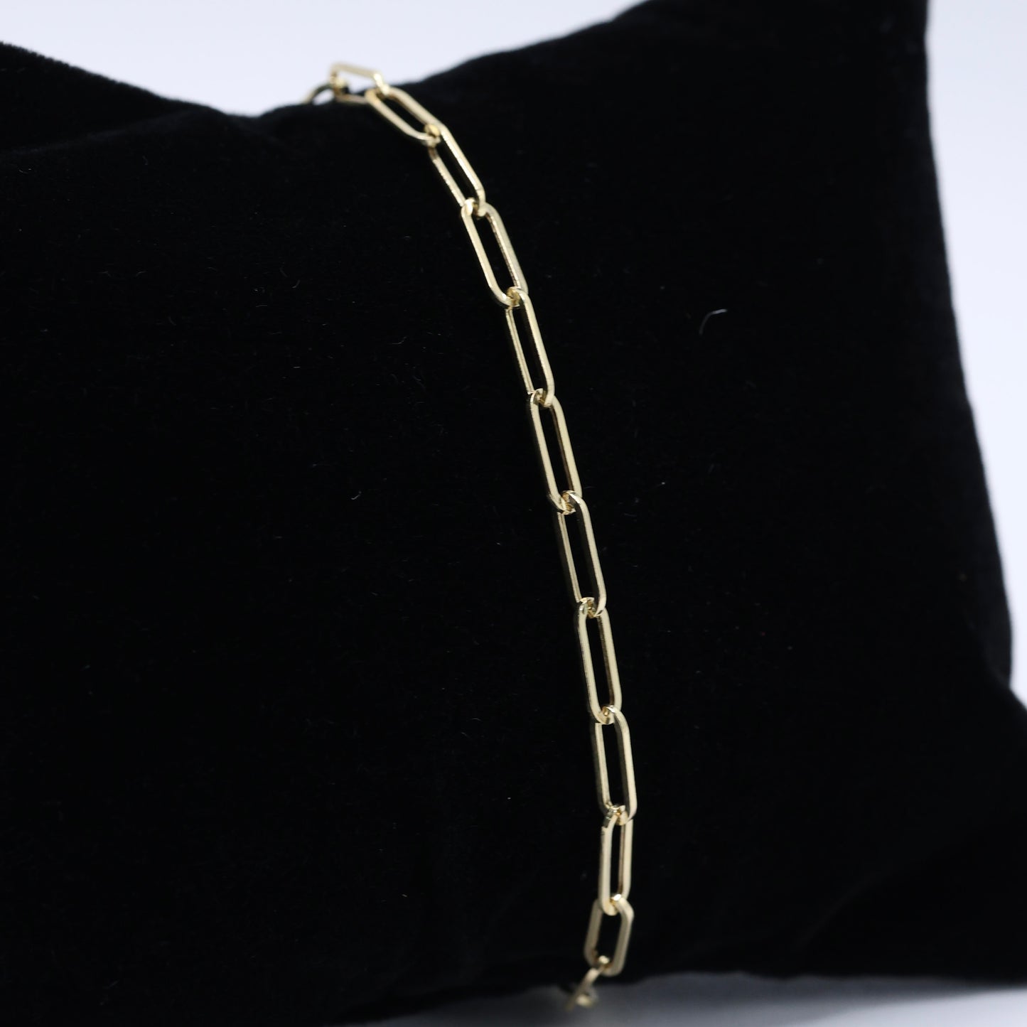 14KT GOLD 3MM PAPERCLIP BRACELET - 3 SIZES AVAILABLE