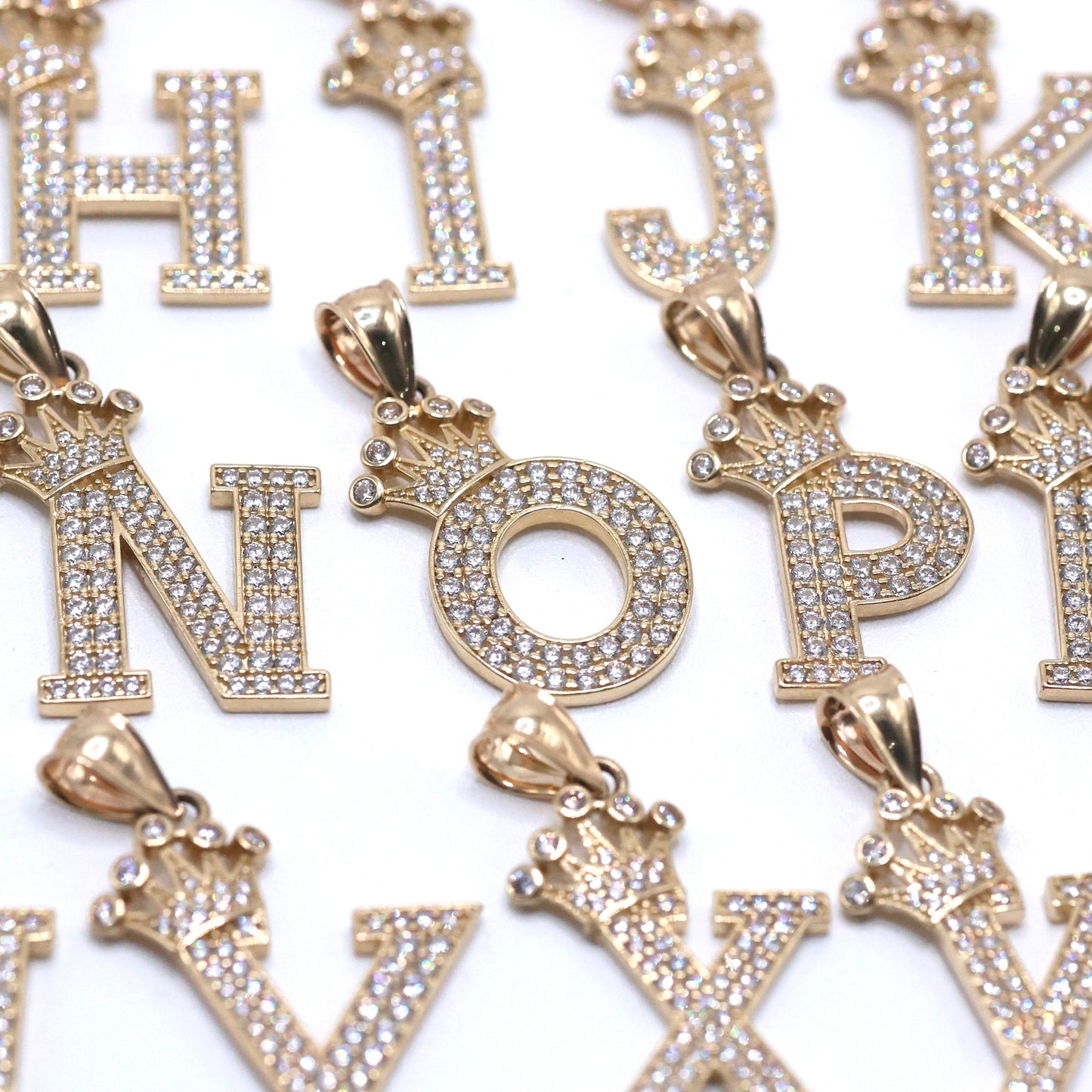 14KT GOLD CROWN BOX LETTERS