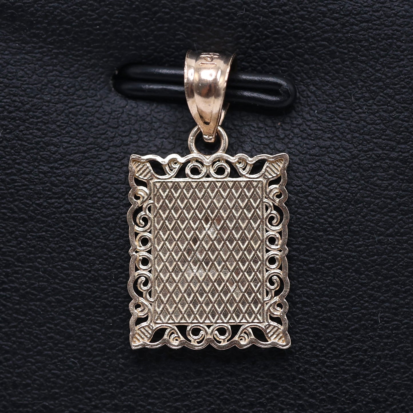 14KT GOLD SQUARE PLAQUE LETTER PENDANTS