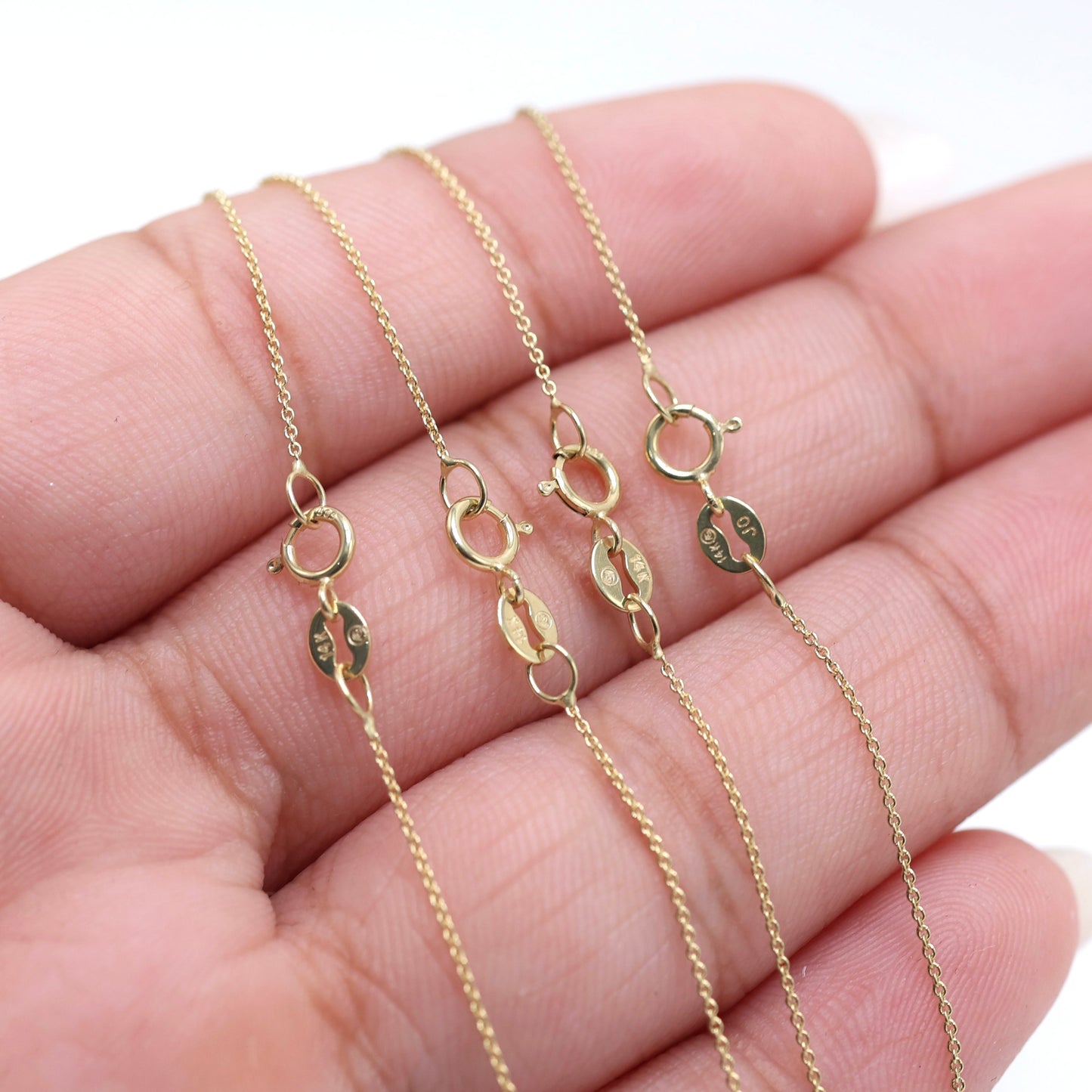 14KT GOLD MINI ROLO 0.5MM NECKLACE CHAIN