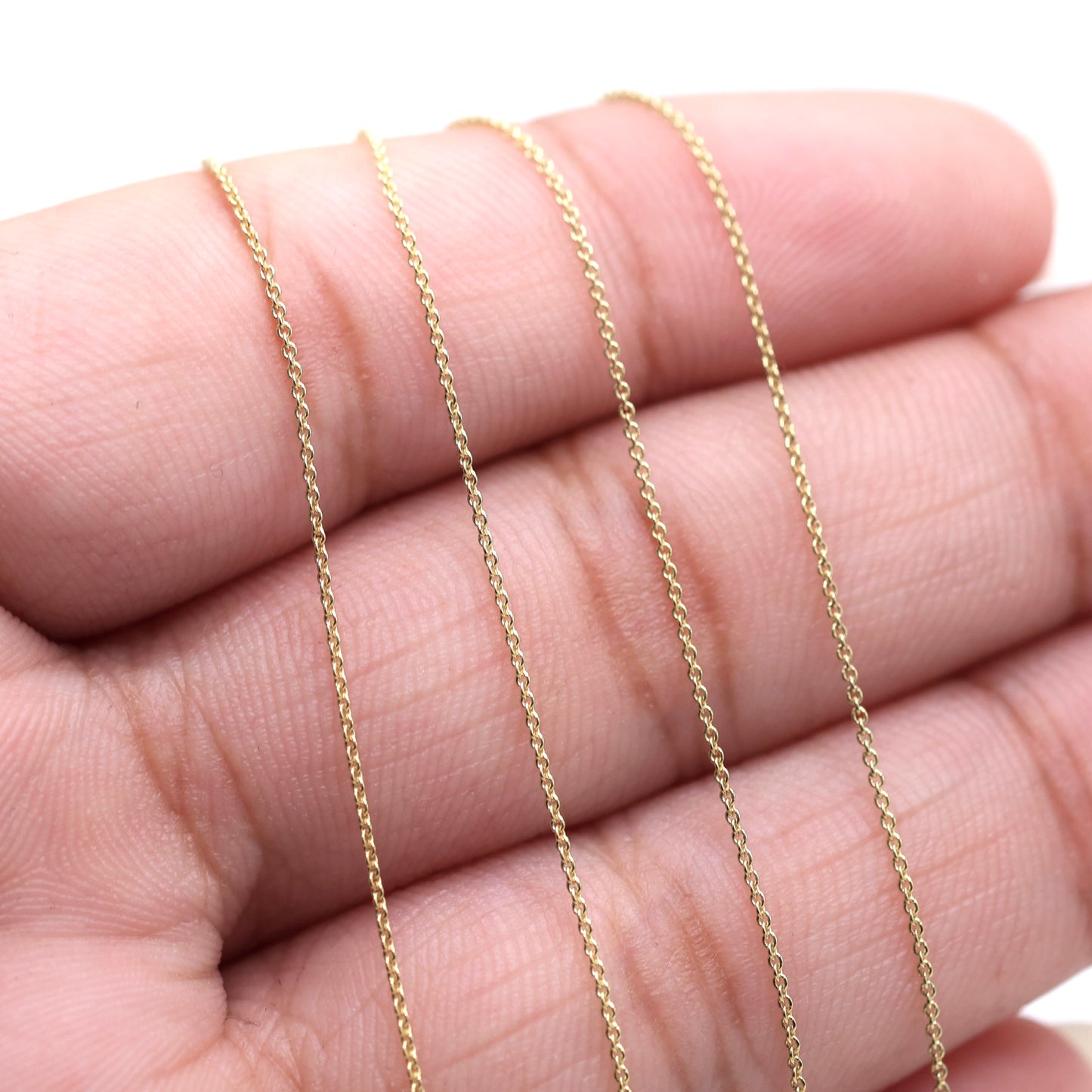 14KT GOLD MINI ROLO 0.5MM NECKLACE CHAIN