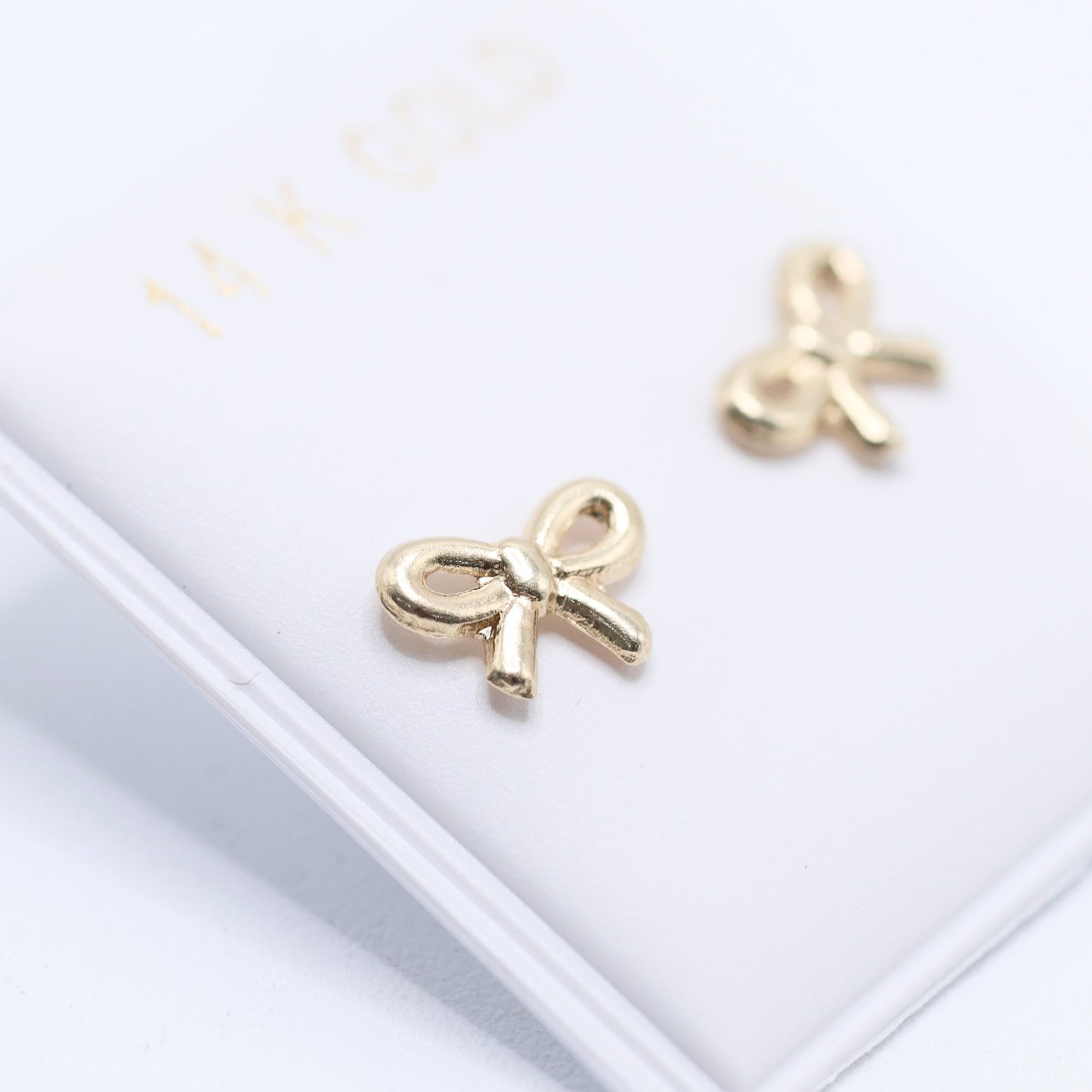 14KT GOLD DAINTY BOW EARRINGS