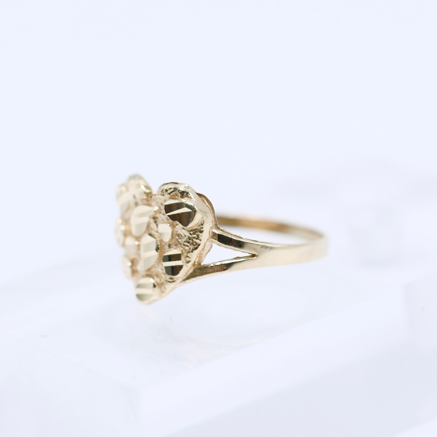 14KT GOLD HEART NUGGET RING