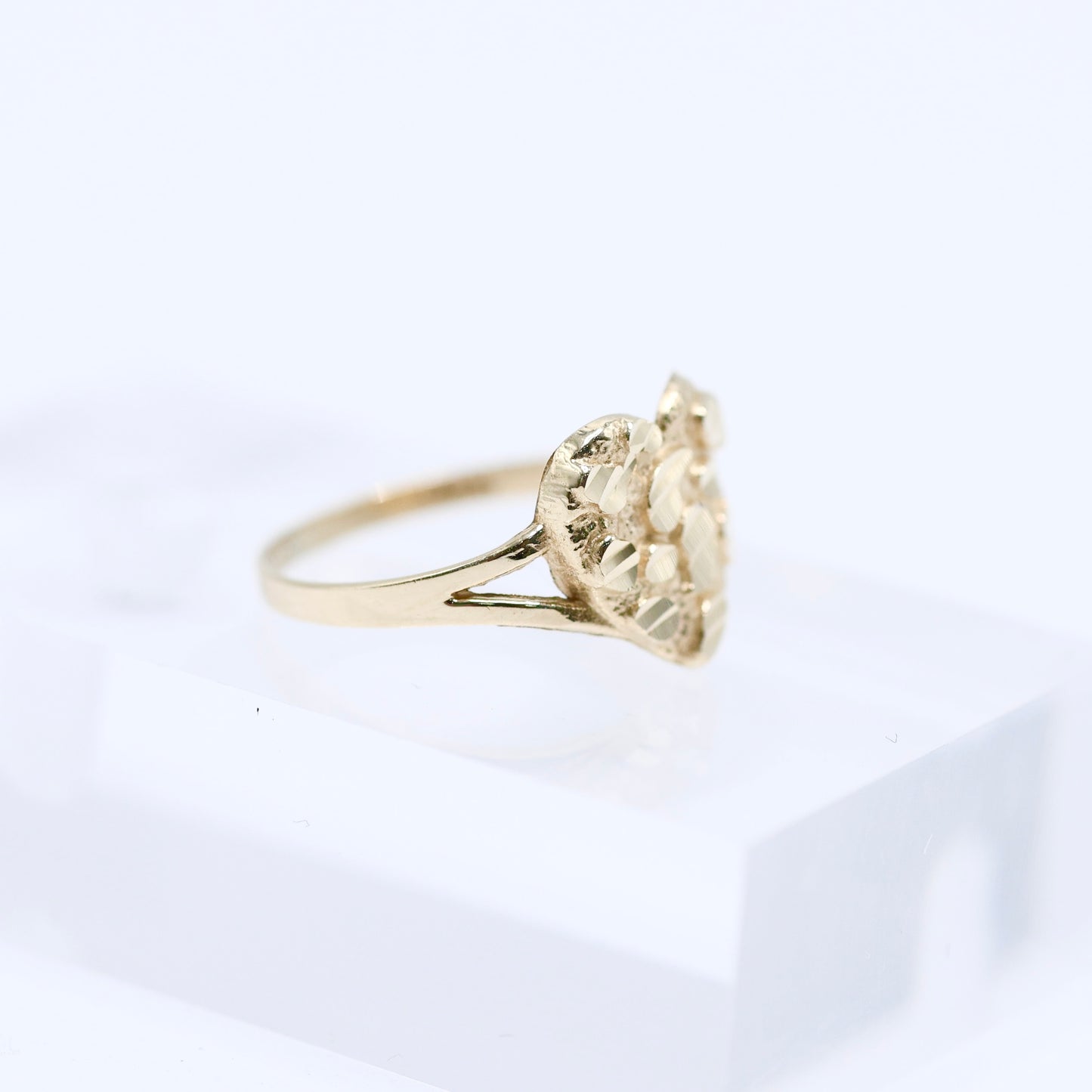 14KT GOLD HEART NUGGET RING