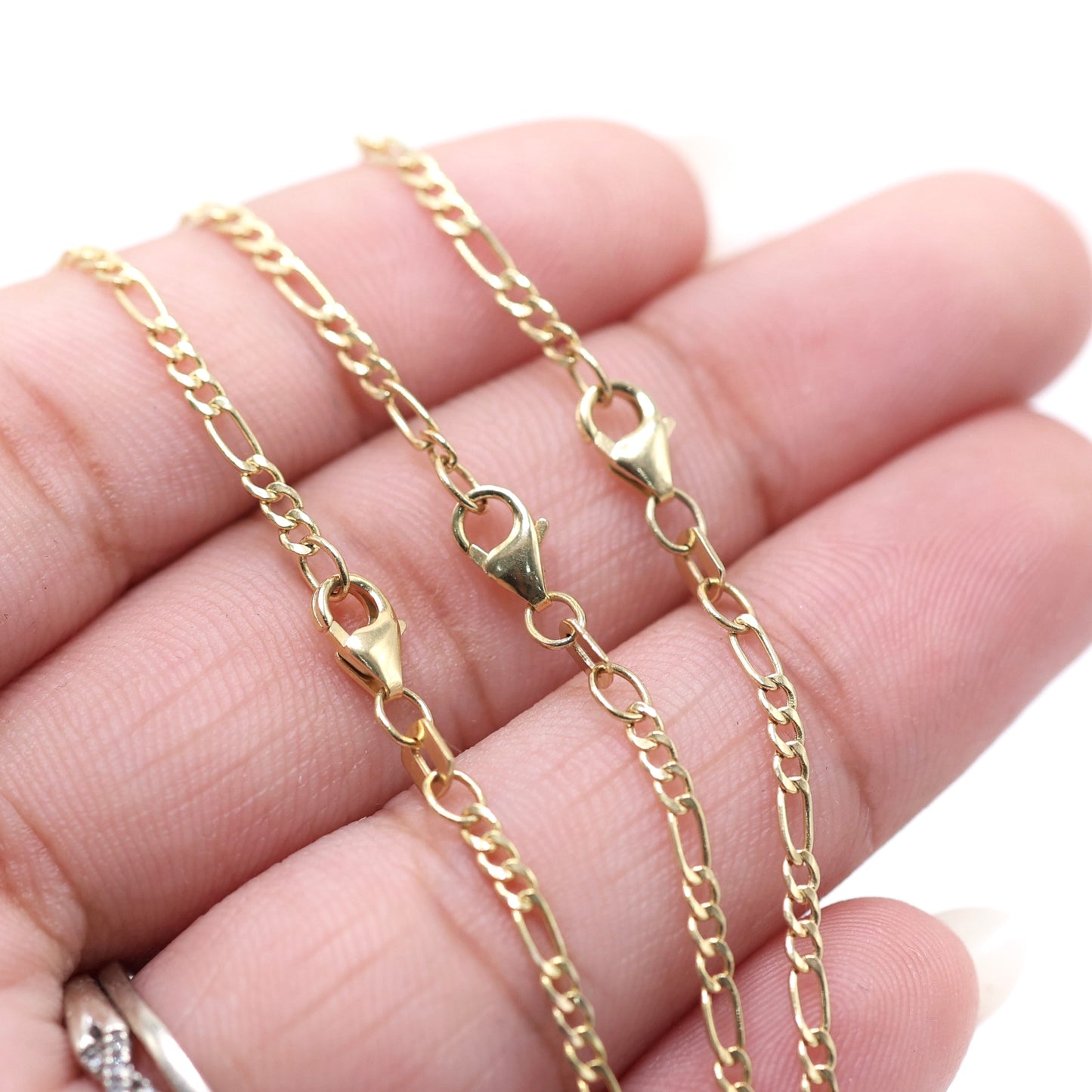 14KT GOLD MINI-FIGARO 2MM NECKLACE SEMISOLID