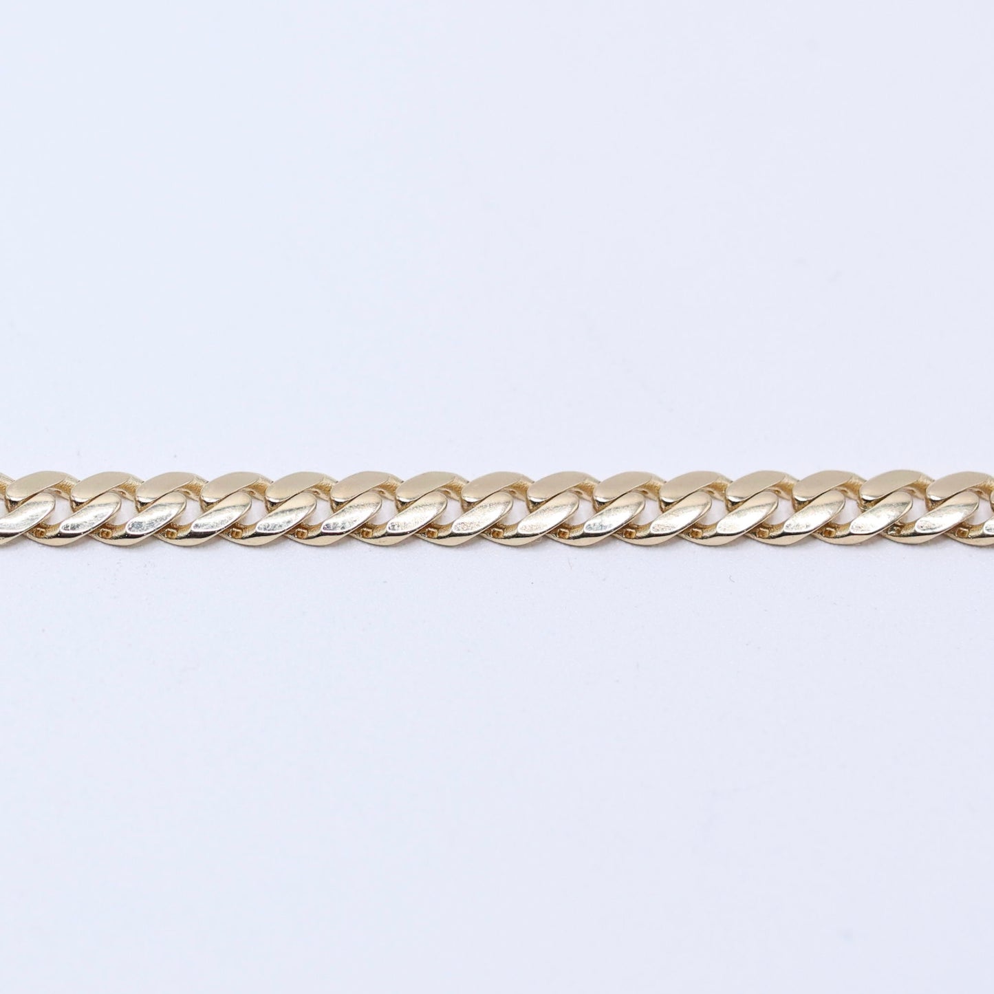 14KT GOLD NUGGET HEART WITH C OUTLINE CUBAN LINK 4.5MM BRACELET SEMISOLID - SZ 7