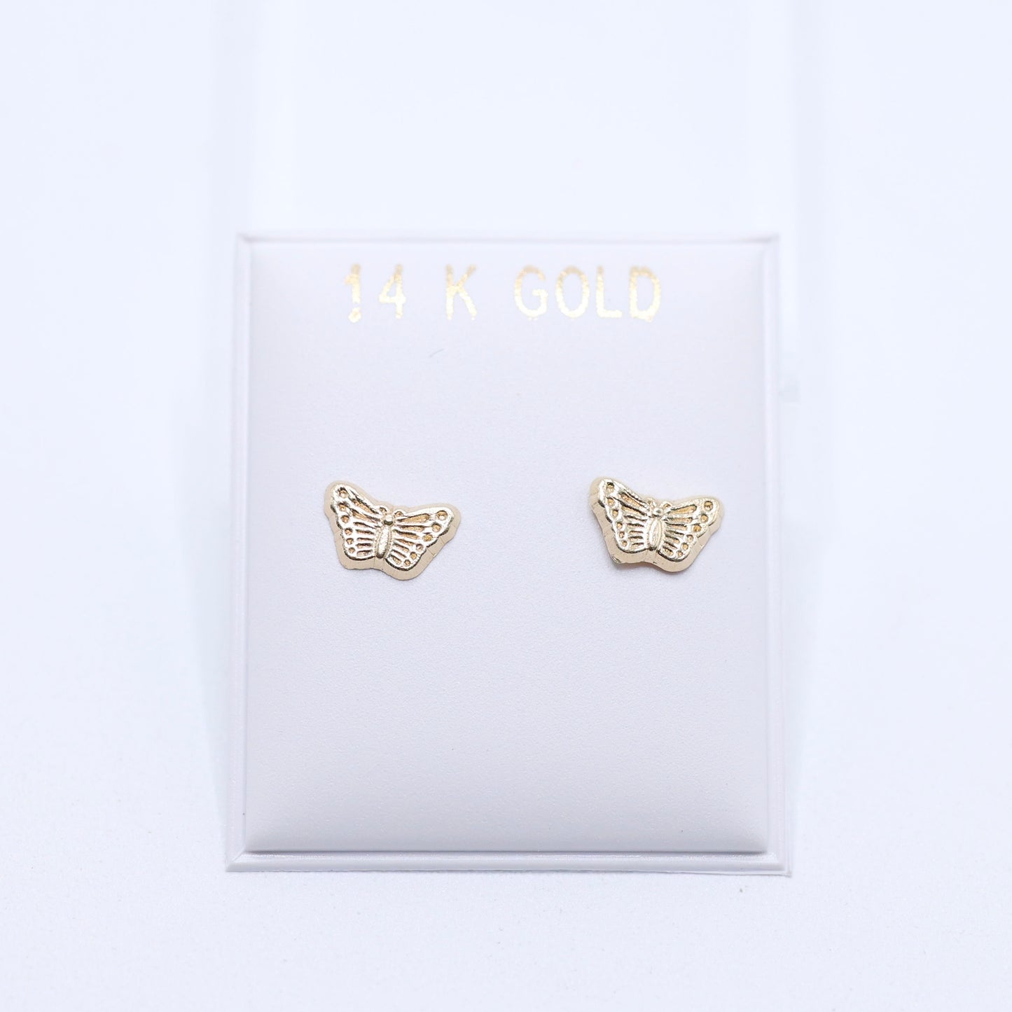 14KT GOLD SMALL BUTTERFLY SCREW ON EARRINGS