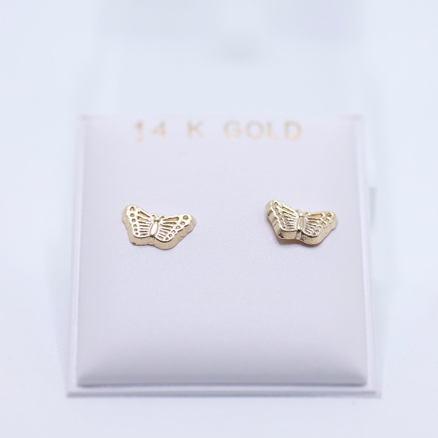 14KT GOLD SMALL BUTTERFLY SCREW ON EARRINGS