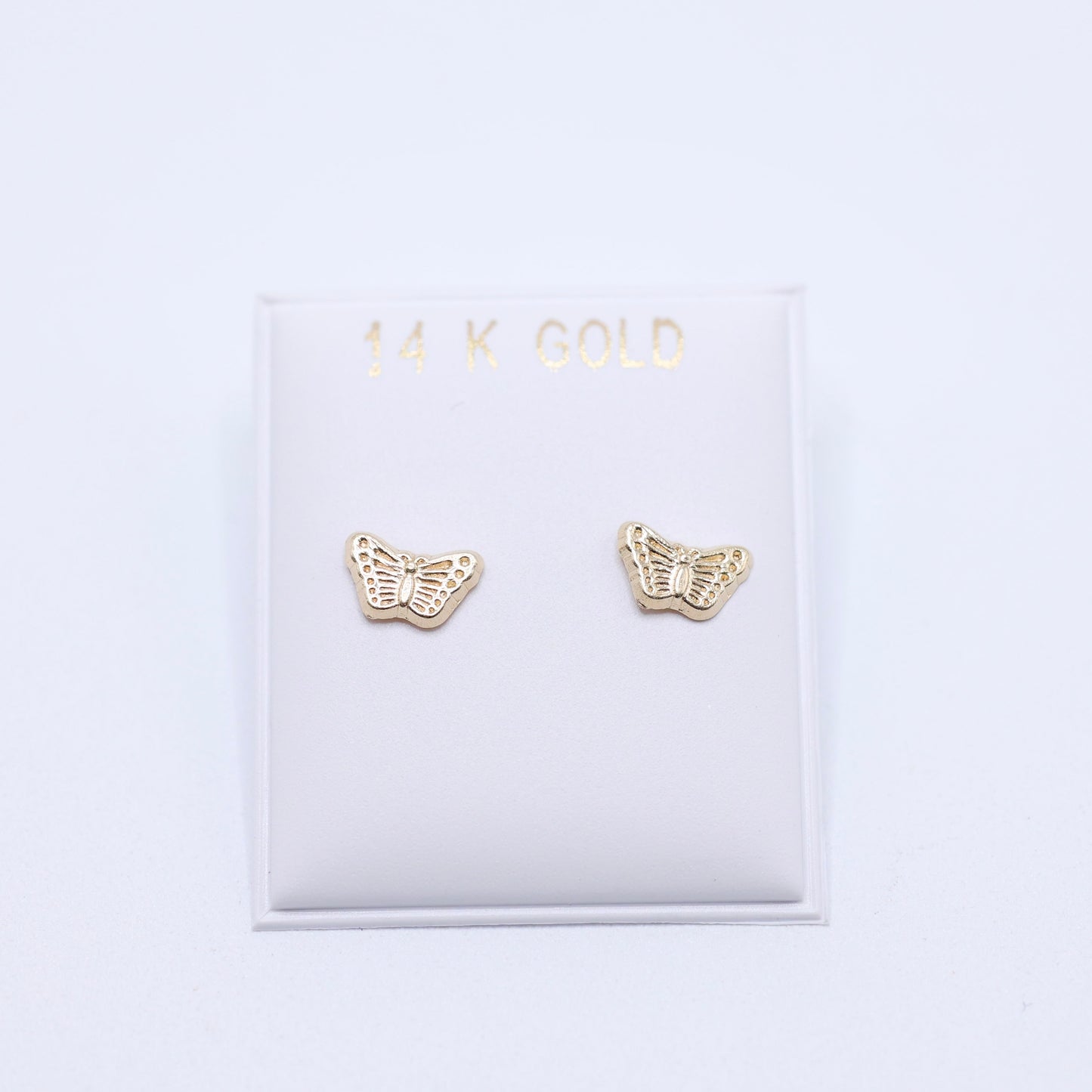 14KT GOLD SMALL BUTTERFLY SCREW ON EARRINGS
