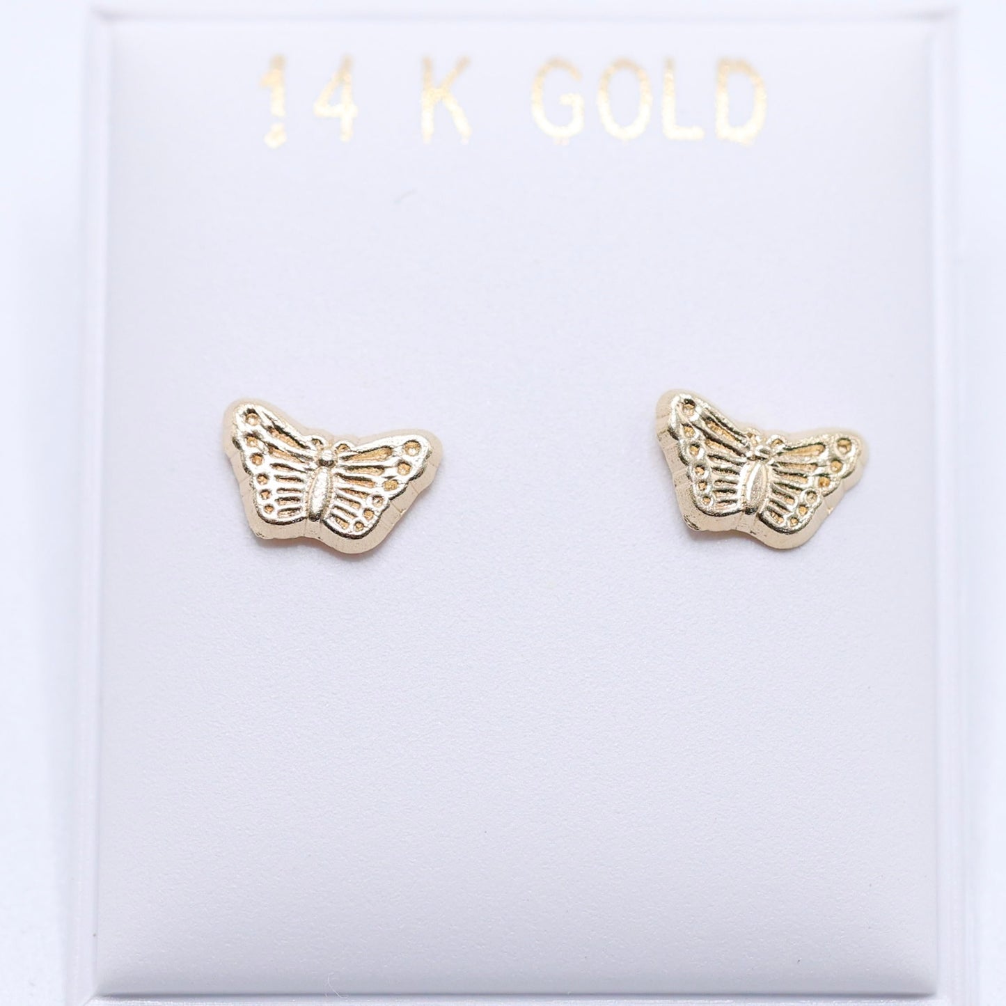 14KT GOLD SMALL BUTTERFLY SCREW ON EARRINGS