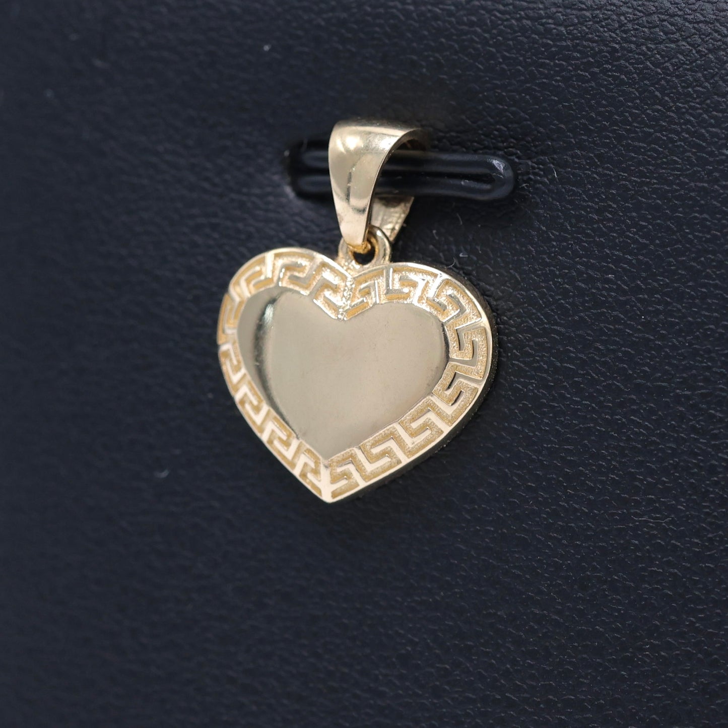 14KT GOLD GREEK HEART PENDANT SOLID - FREE LASER ENGRAVING