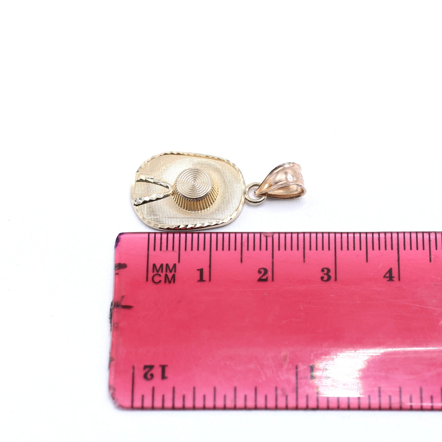 14KT GOLD 3D SOMBRERO PENDANT - SOLID