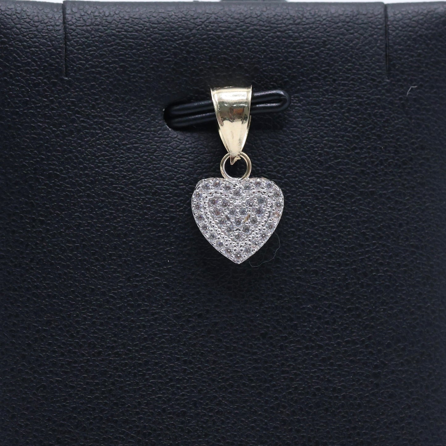 14KT GOLD ICED OUT MINI HEART PENDANT