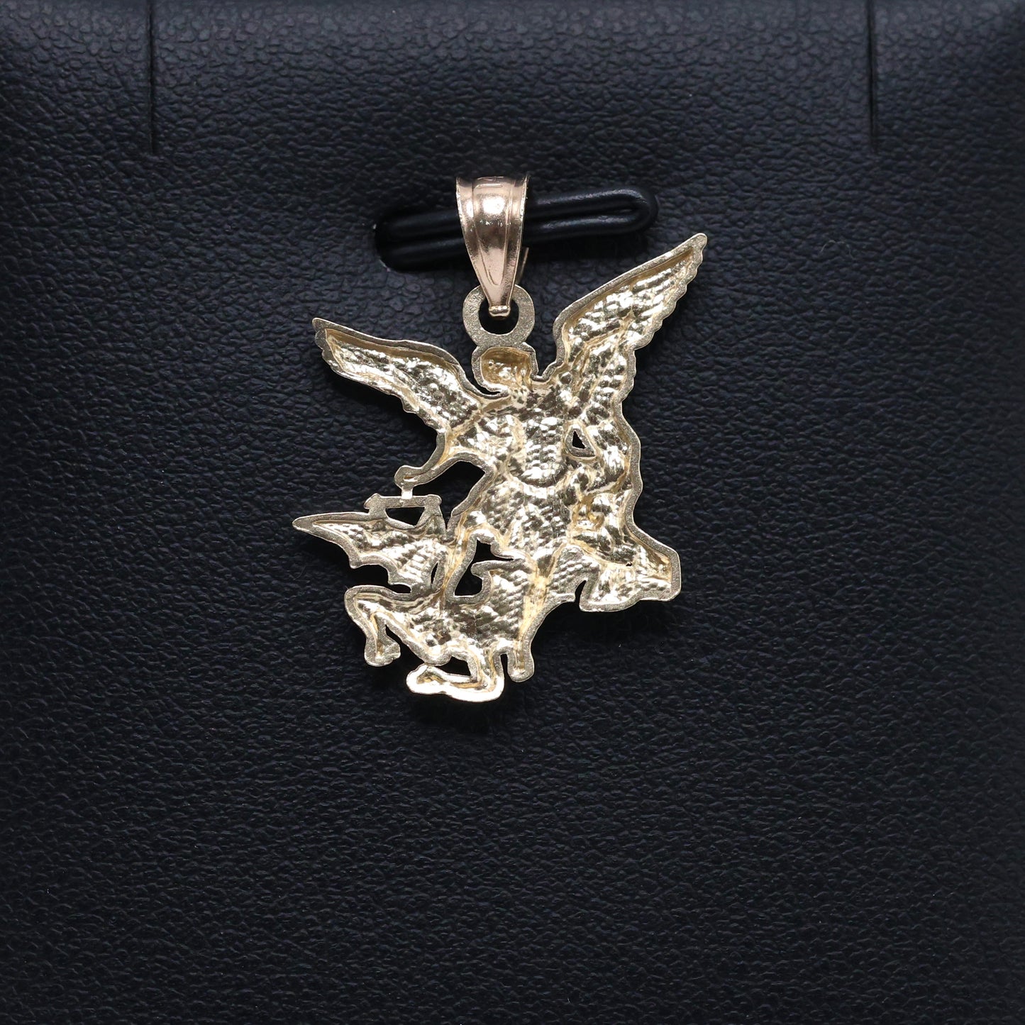 14KT GOLD MINI SAN MIGUEL ARCANGEL 2 TONE PENDANT - SOLID