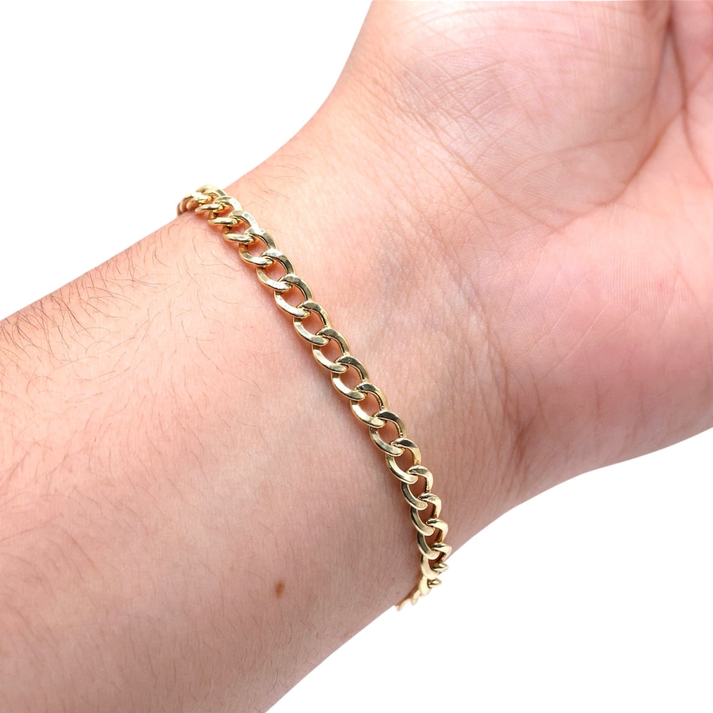 14KT GOLD 5MM CUBAN LINK BRACELET - SIZE 7