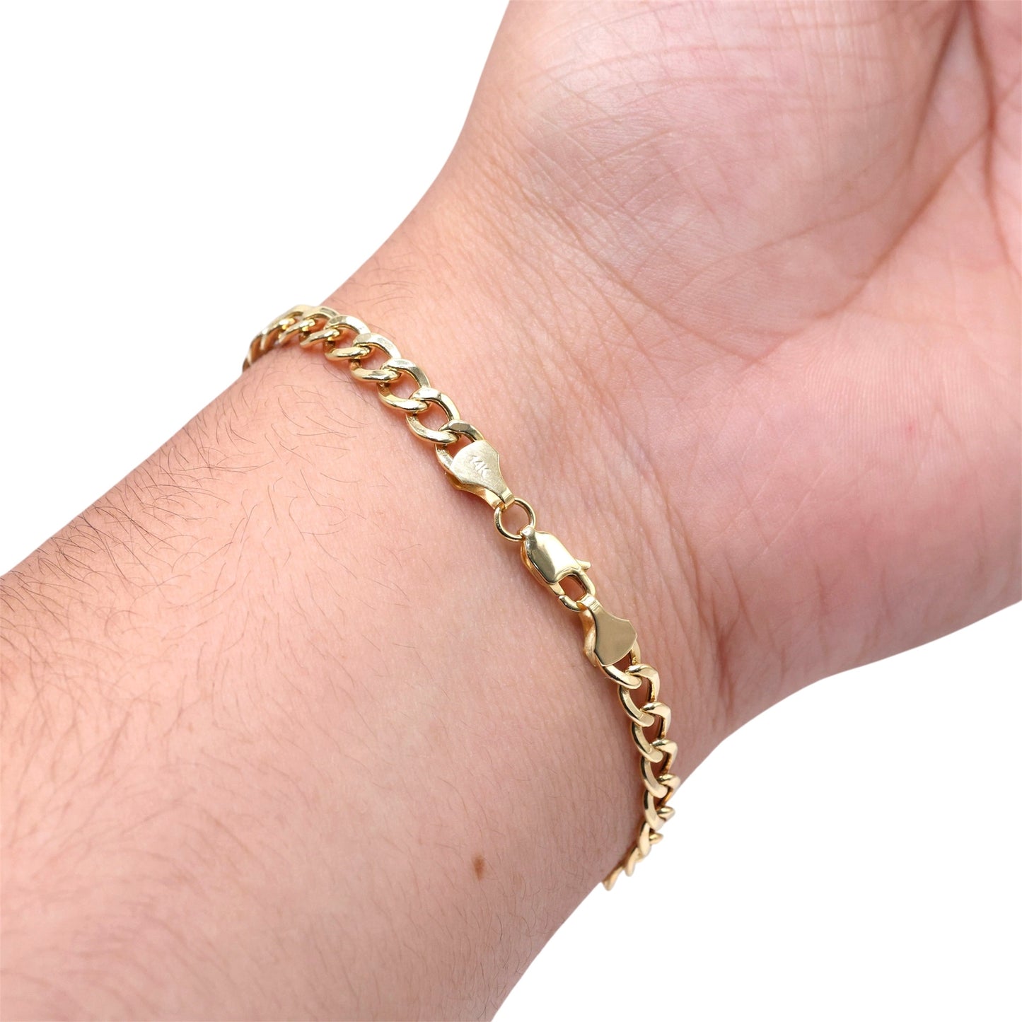 14KT GOLD 5MM CUBAN LINK BRACELET - SIZE 7