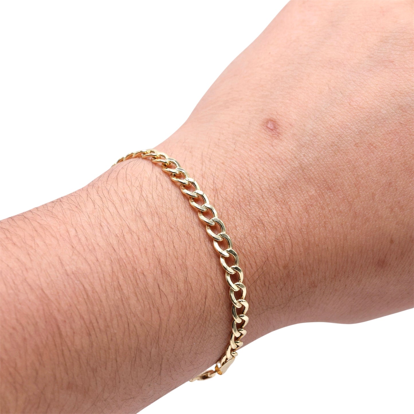 14KT GOLD 5MM CUBAN LINK BRACELET - SIZE 7