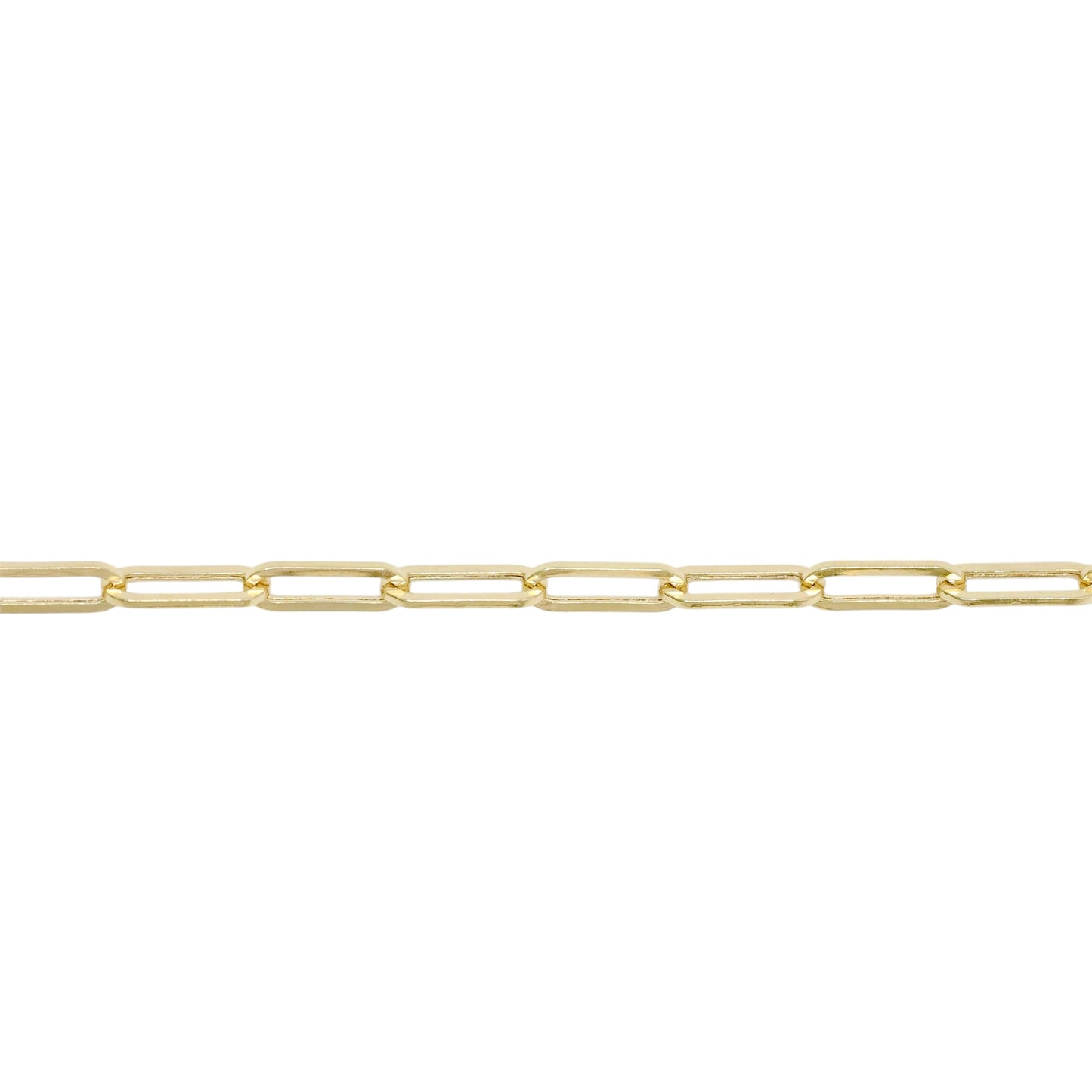 14KT GOLD 3MM PAPERCLIP CHAIN SEMISOLID