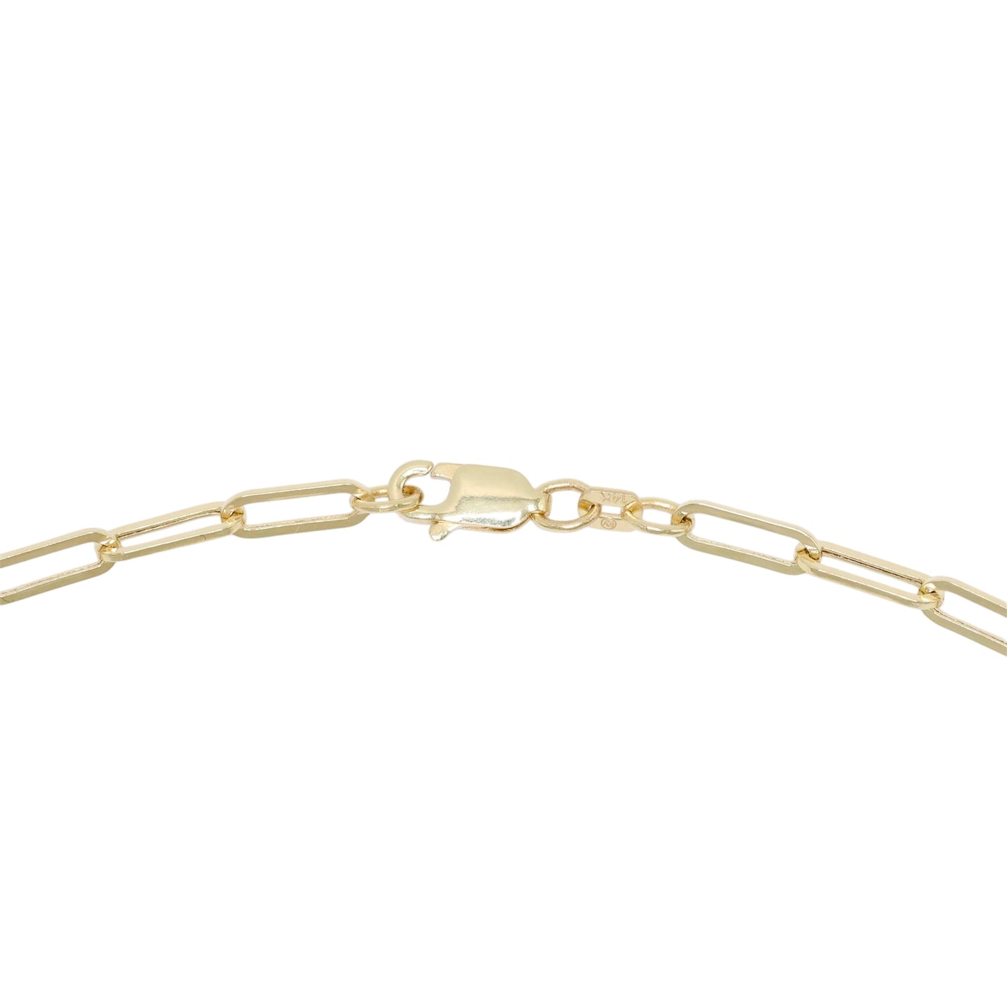 14KT GOLD 3MM PAPERCLIP CHAIN SEMISOLID