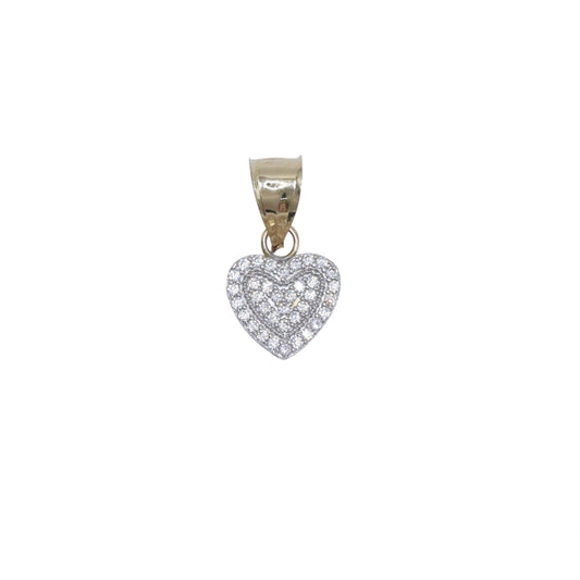 14KT GOLD ICED OUT MINI HEART PENDANT