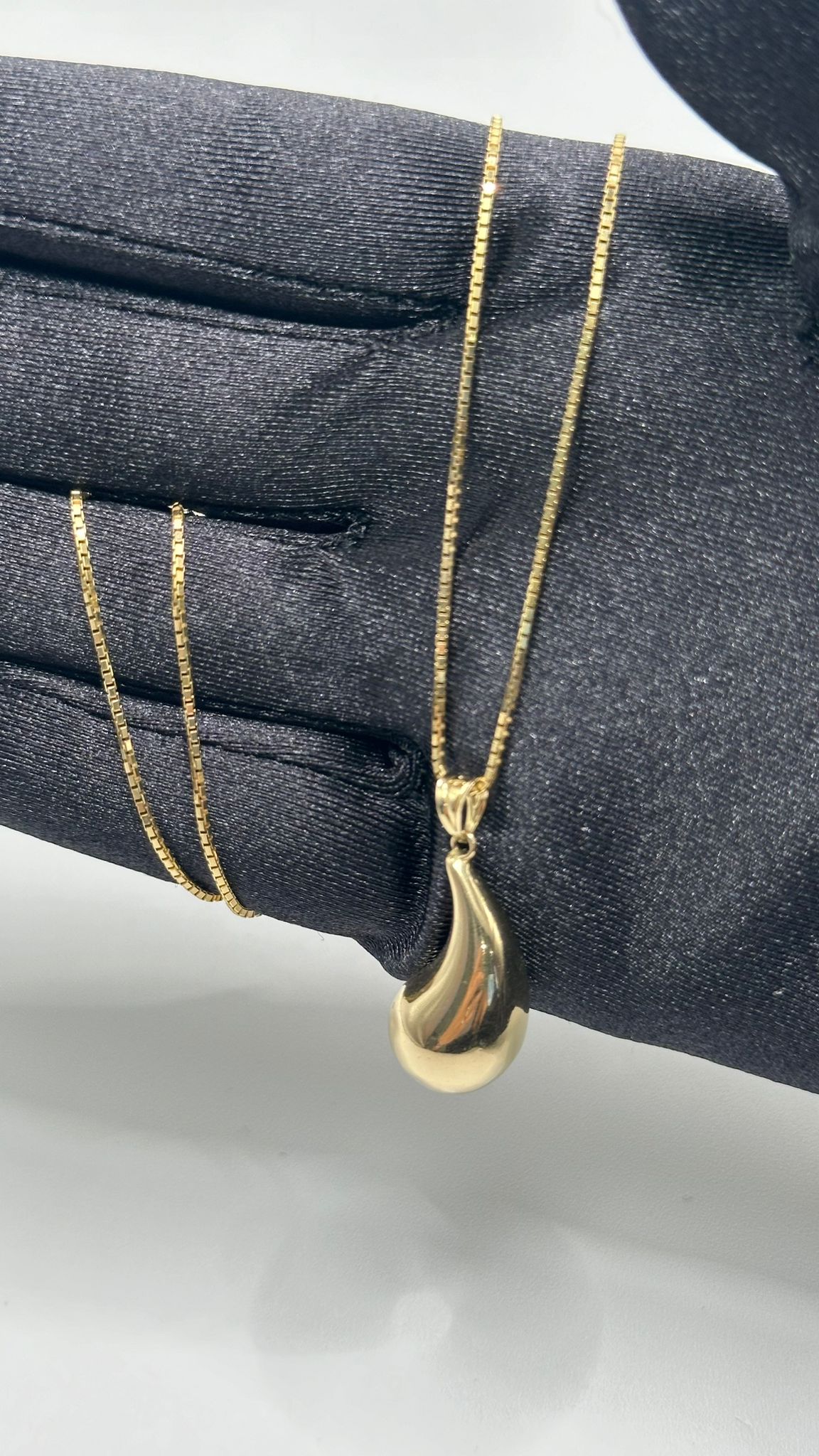 14K DROP NECKLACE W/ CHAIN